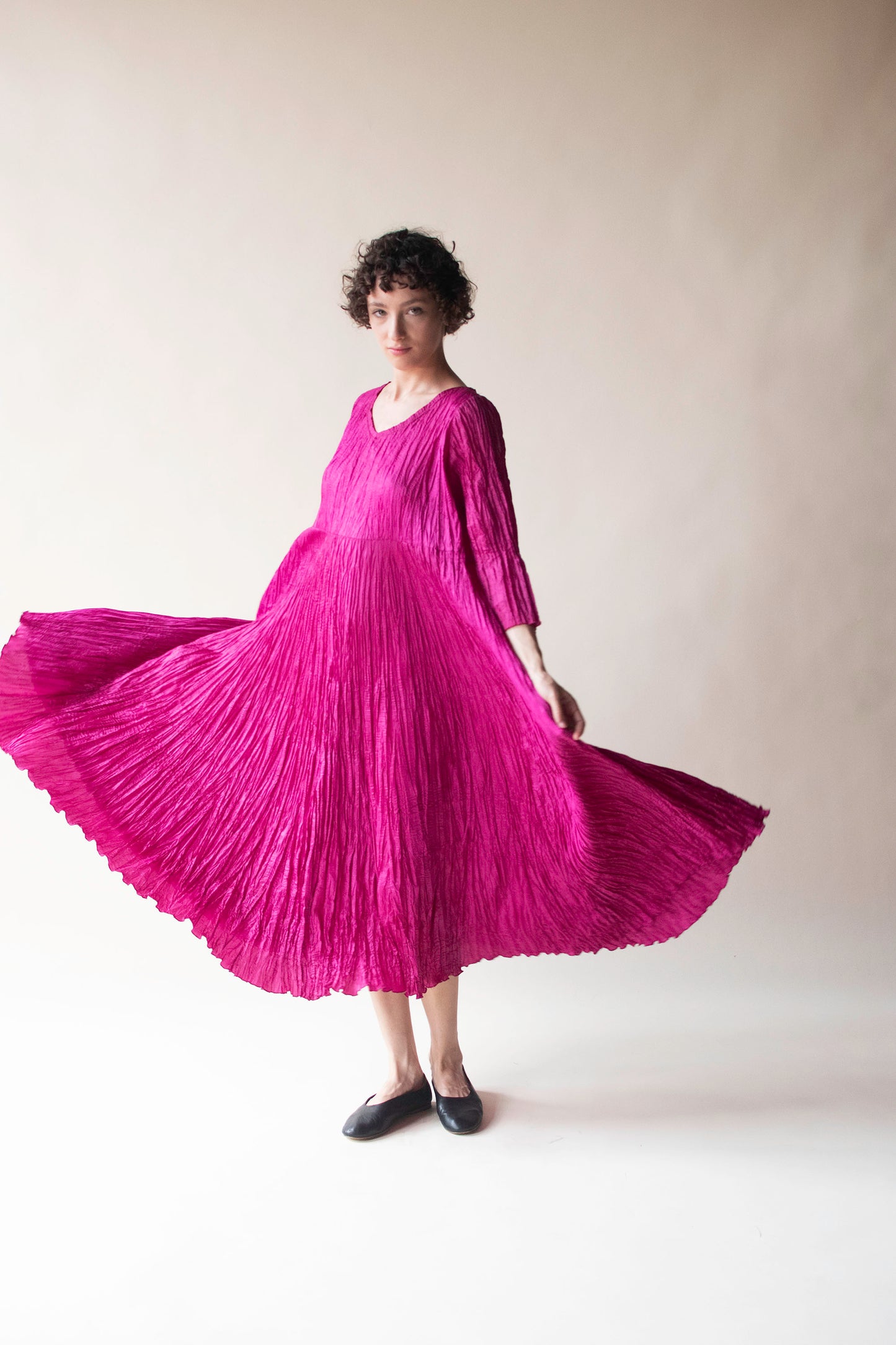 Magenta Plisse Dress | Ray Harris