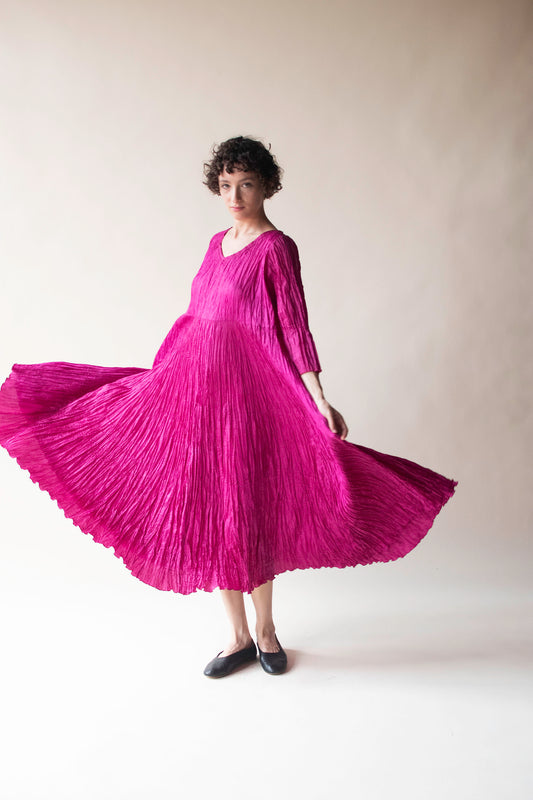 Magenta Plisse Dress | Ray Harris