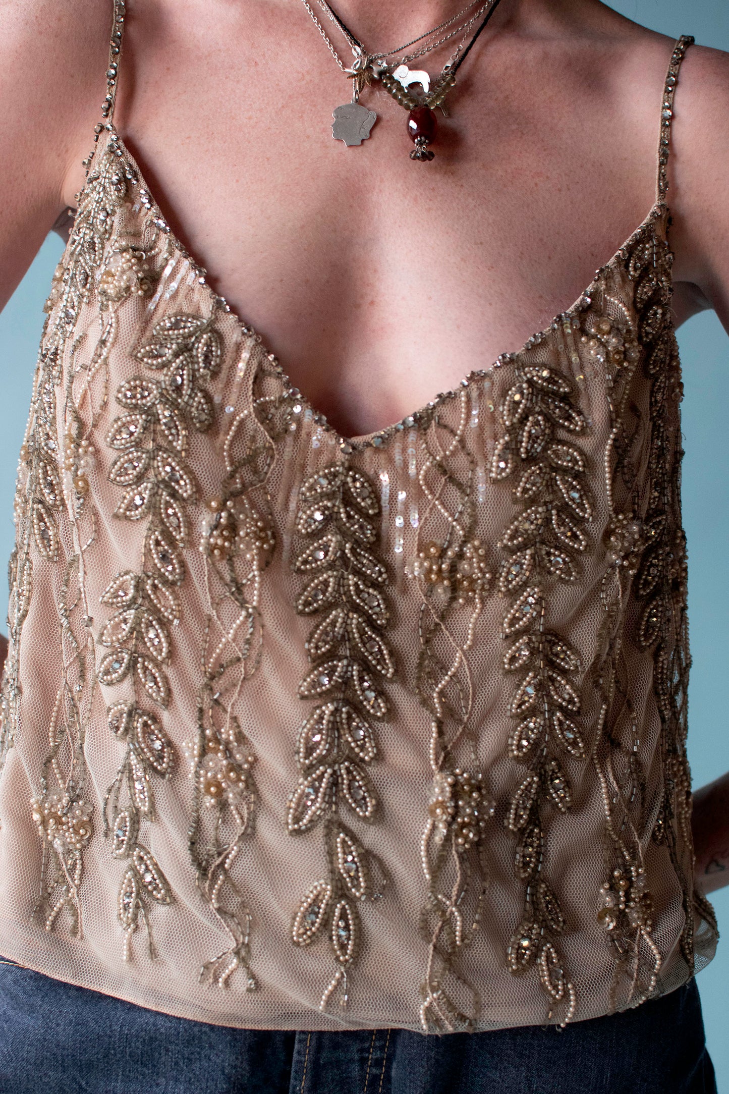 Beaded Tank | Badgley Mischka