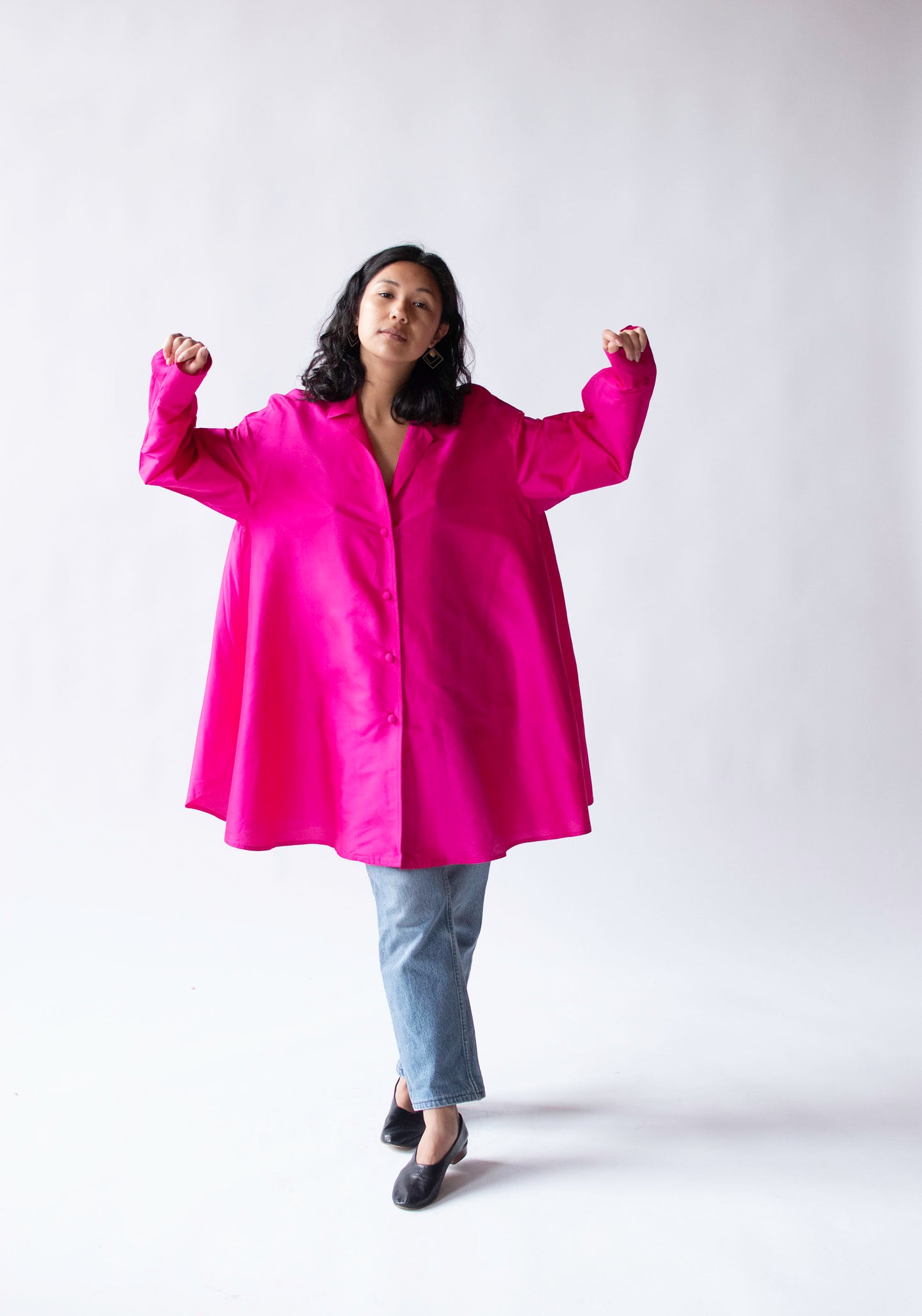 1990s Hot Pink Silk Top | Donna Karan