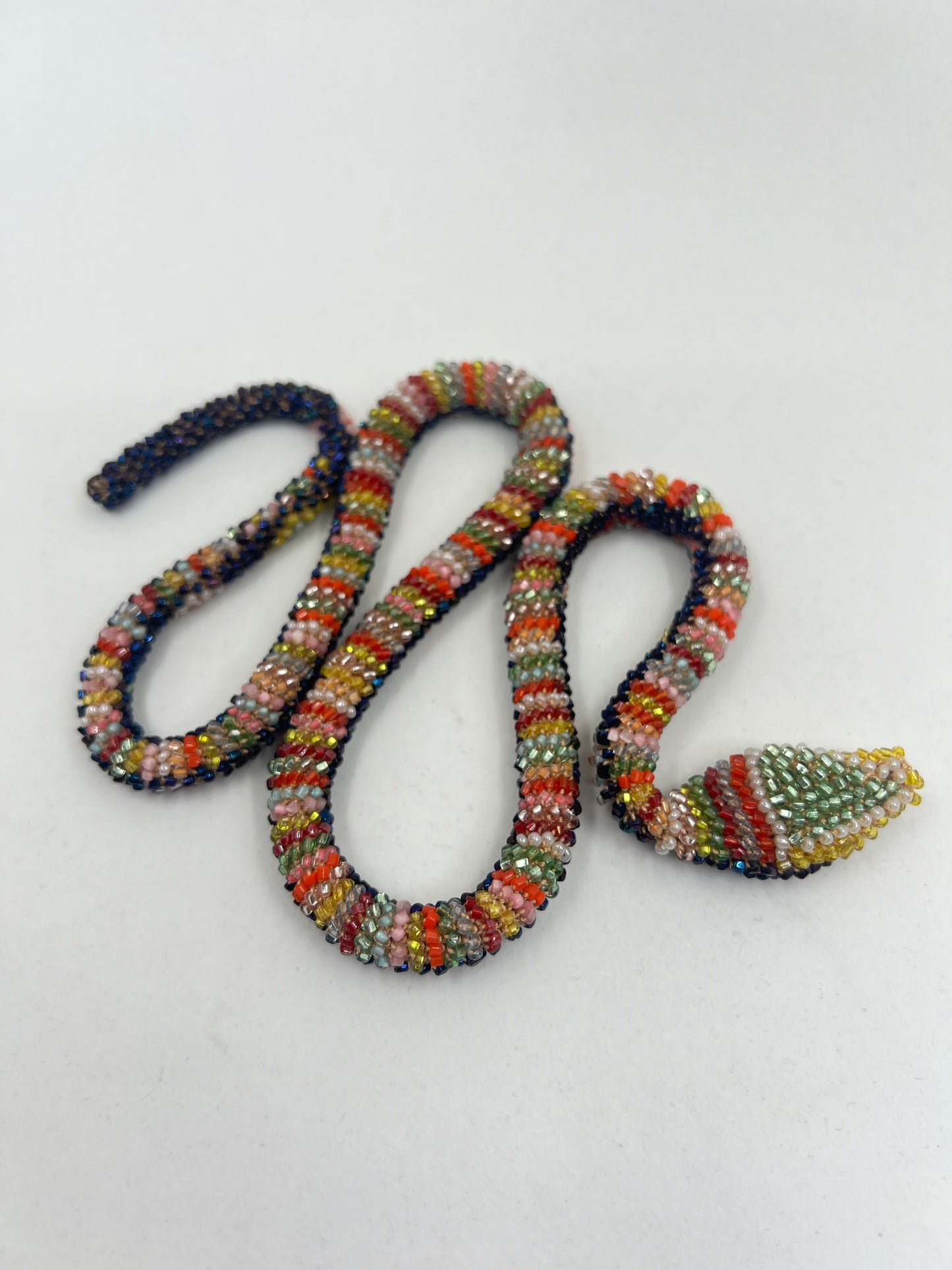 Bead Crochet Snake | Oil Slick Multi Color Diamond