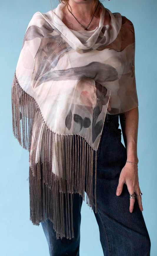 Chiffon Fringed Shawl
