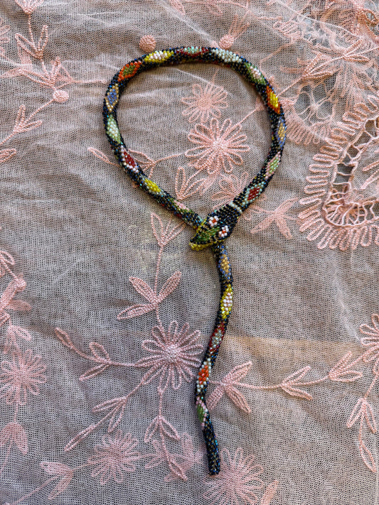 Bead Crochet Snake | Oil Slick Multi Color Diamond