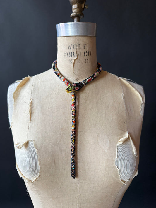 Bead Crochet Snake | Oil Slick Multi Color Diamond