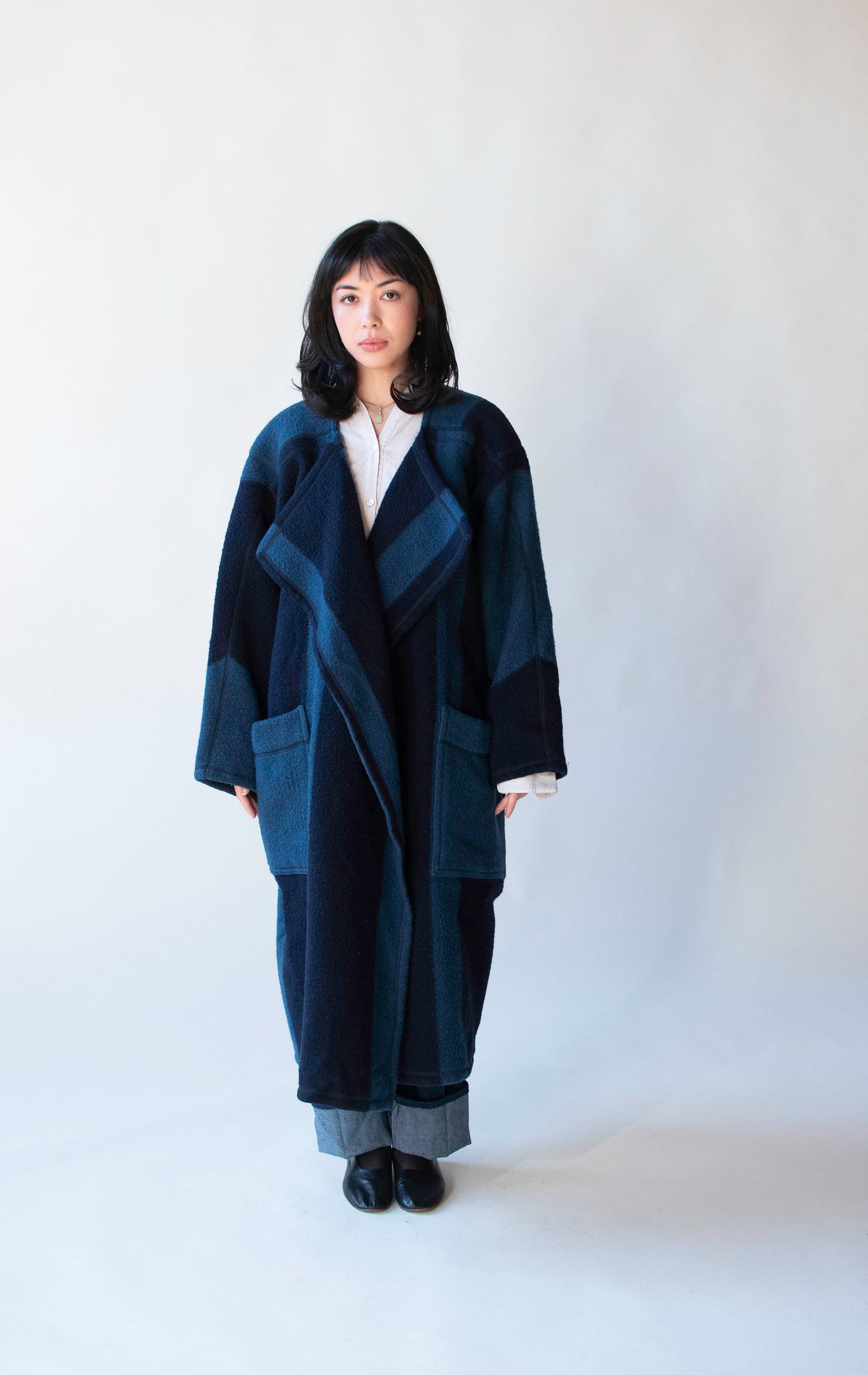 Striped Blanket Coat | Issey Miyake