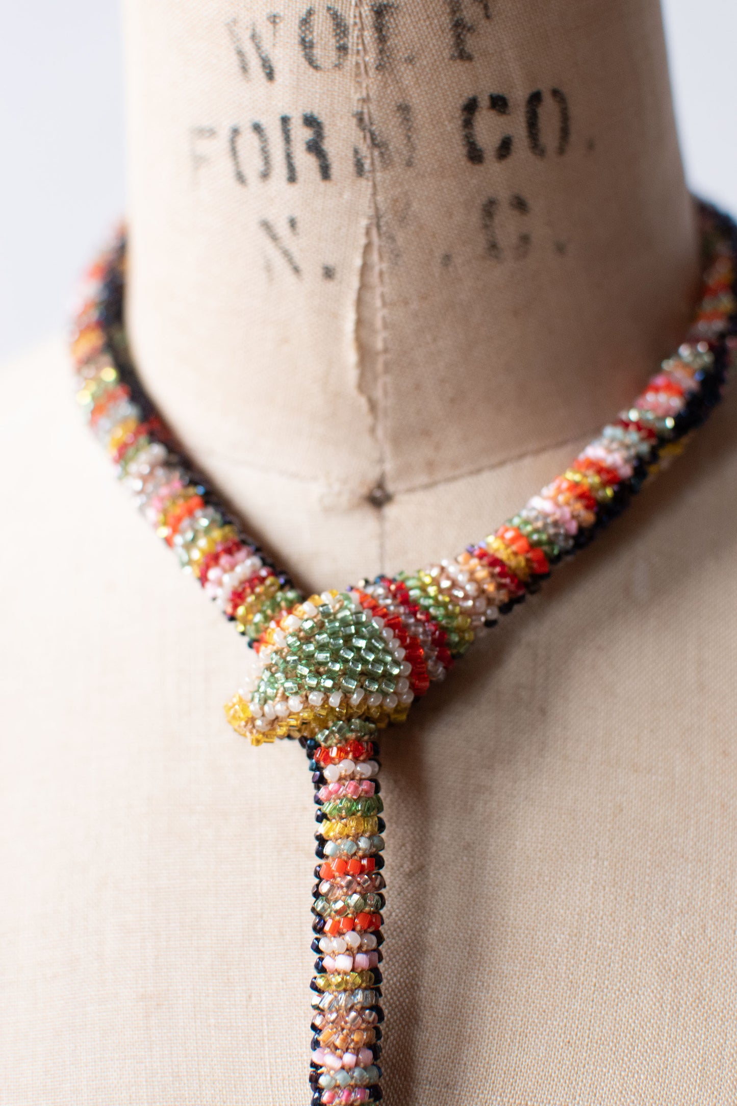 Bead Crochet Snake | Oil Slick Multi Color Diamond