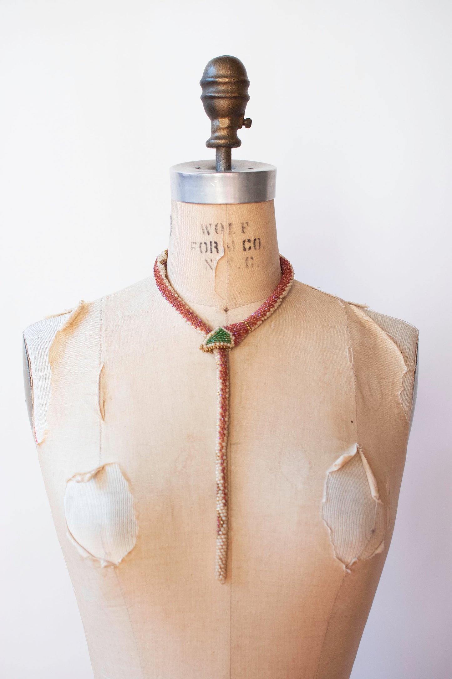 Bead Crochet Snake | Antique Pearl Diamond