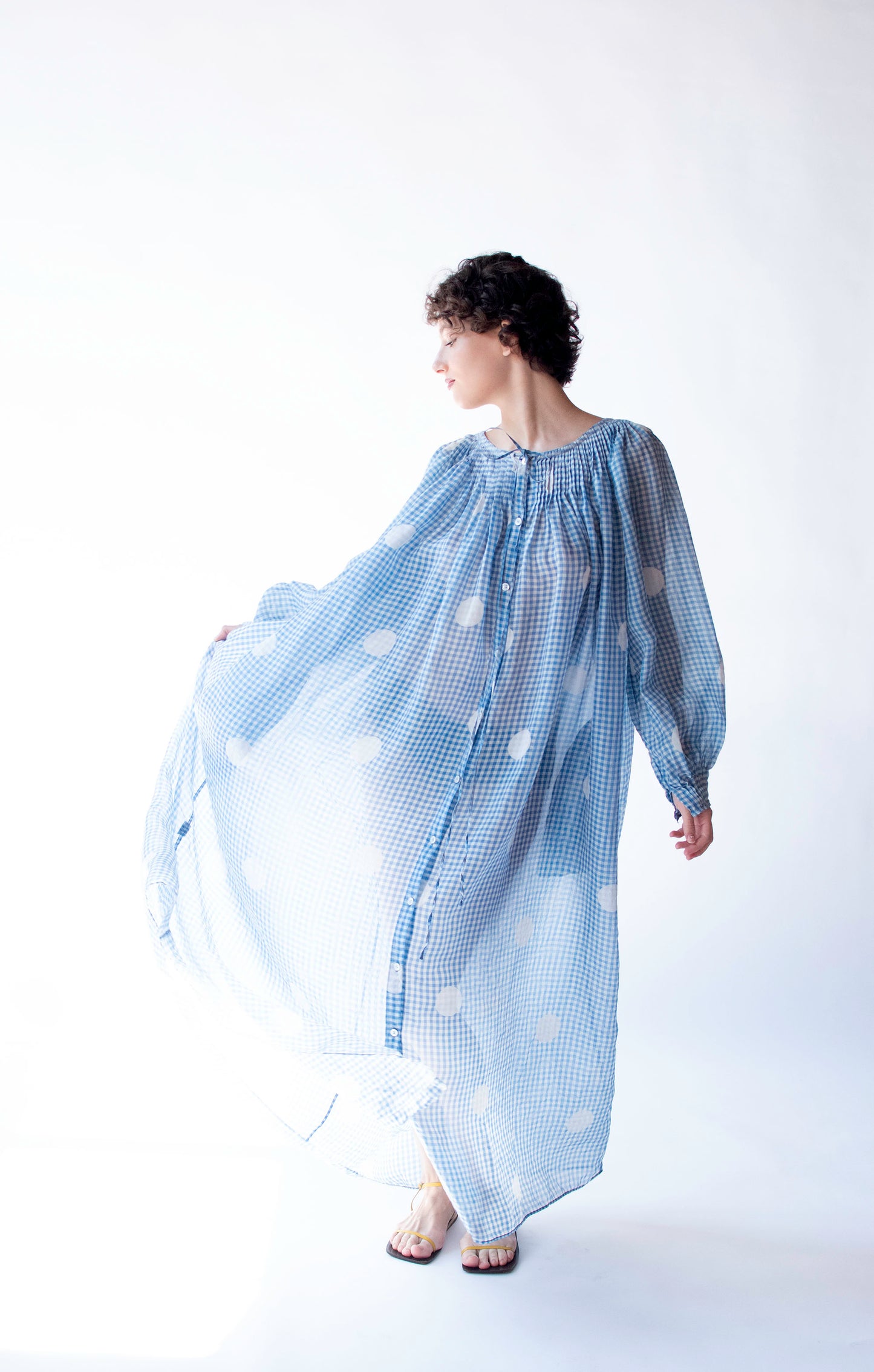 Organza Gingham Polka Dot Dress | Geoffrey Beene