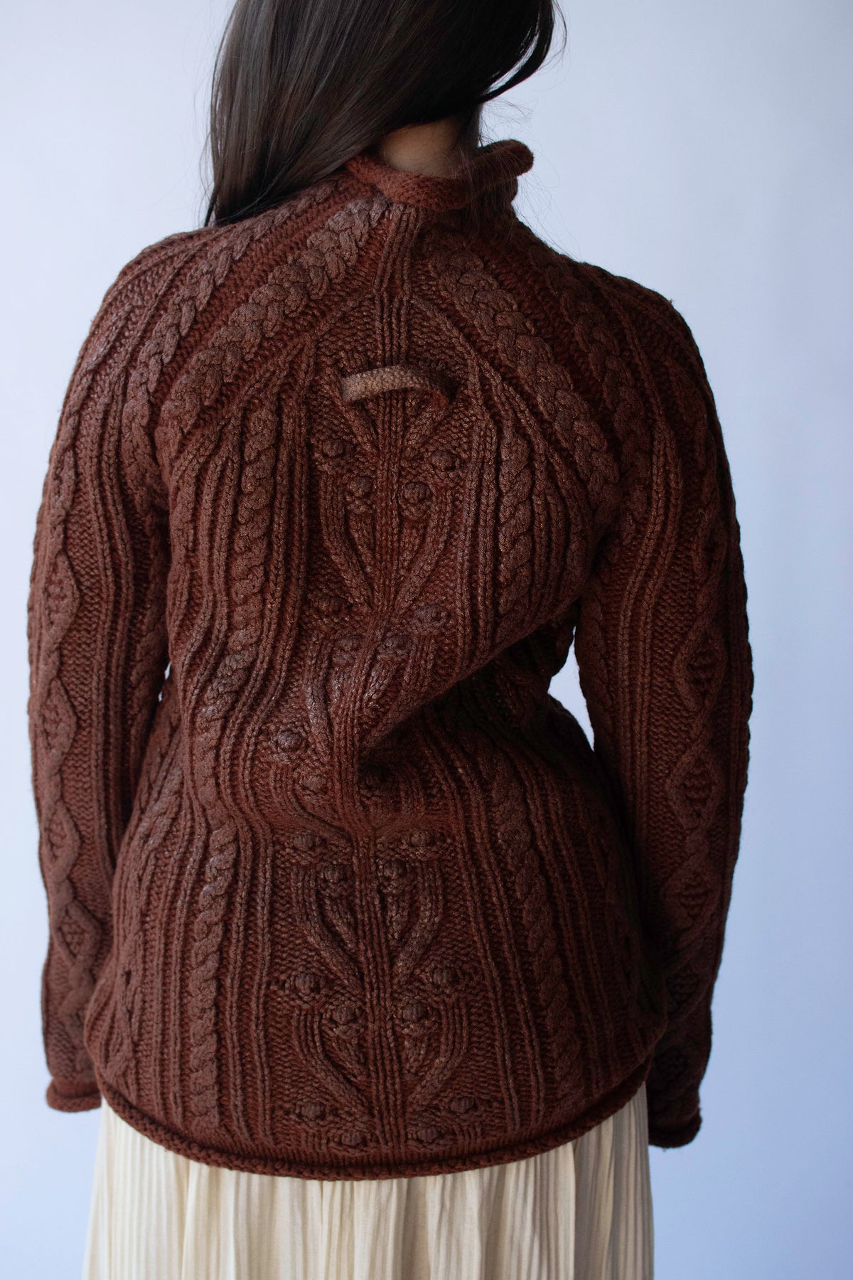 Brown Cable Knit Sweater | Jean Paul Gaultier