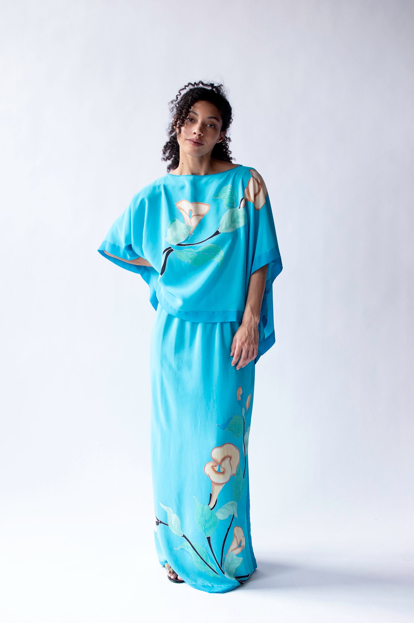 1970s Hand Painted Silk Set | Saks Fifth Avenue