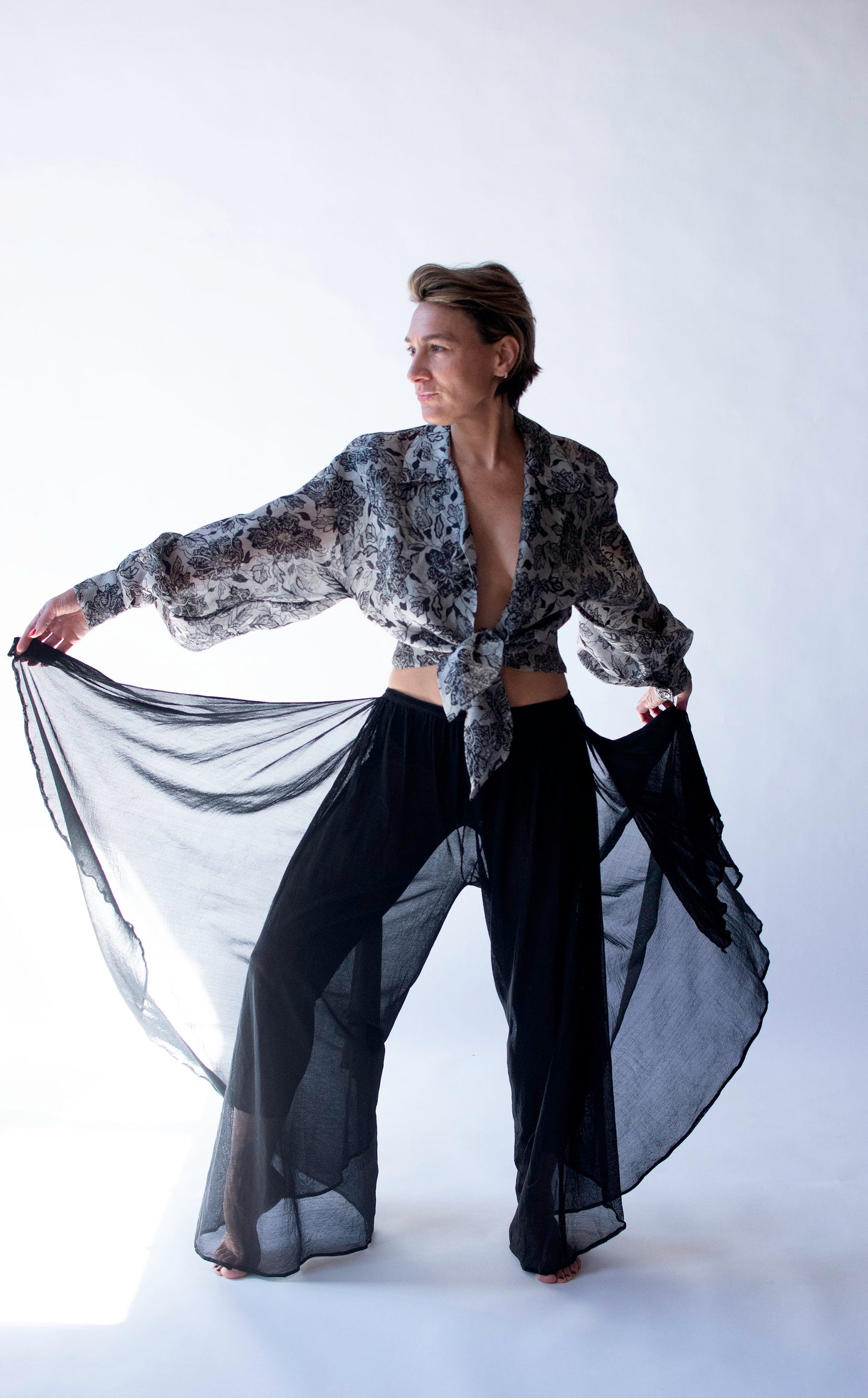 Black Mesh Pants | Giorgio di Sant Angelo