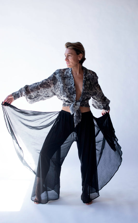 Black Mesh Pants | Giorgio di Sant Angelo