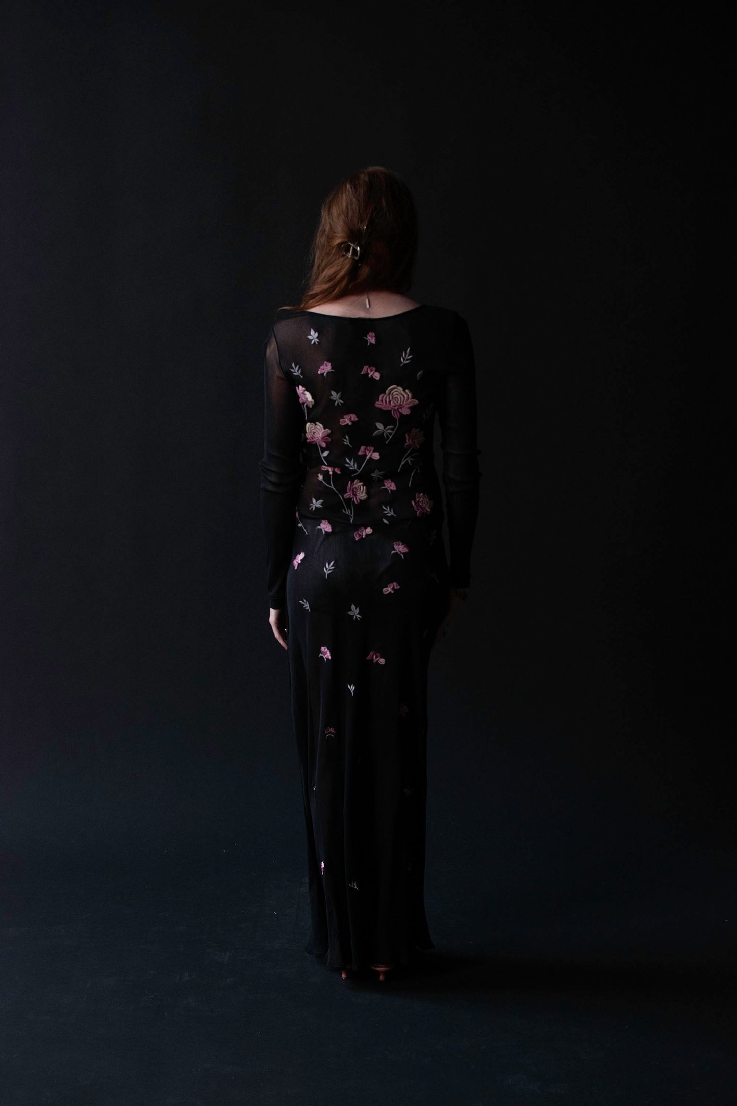 1990s Embroidered Mesh Dress | Vivienne Tam AW 1997