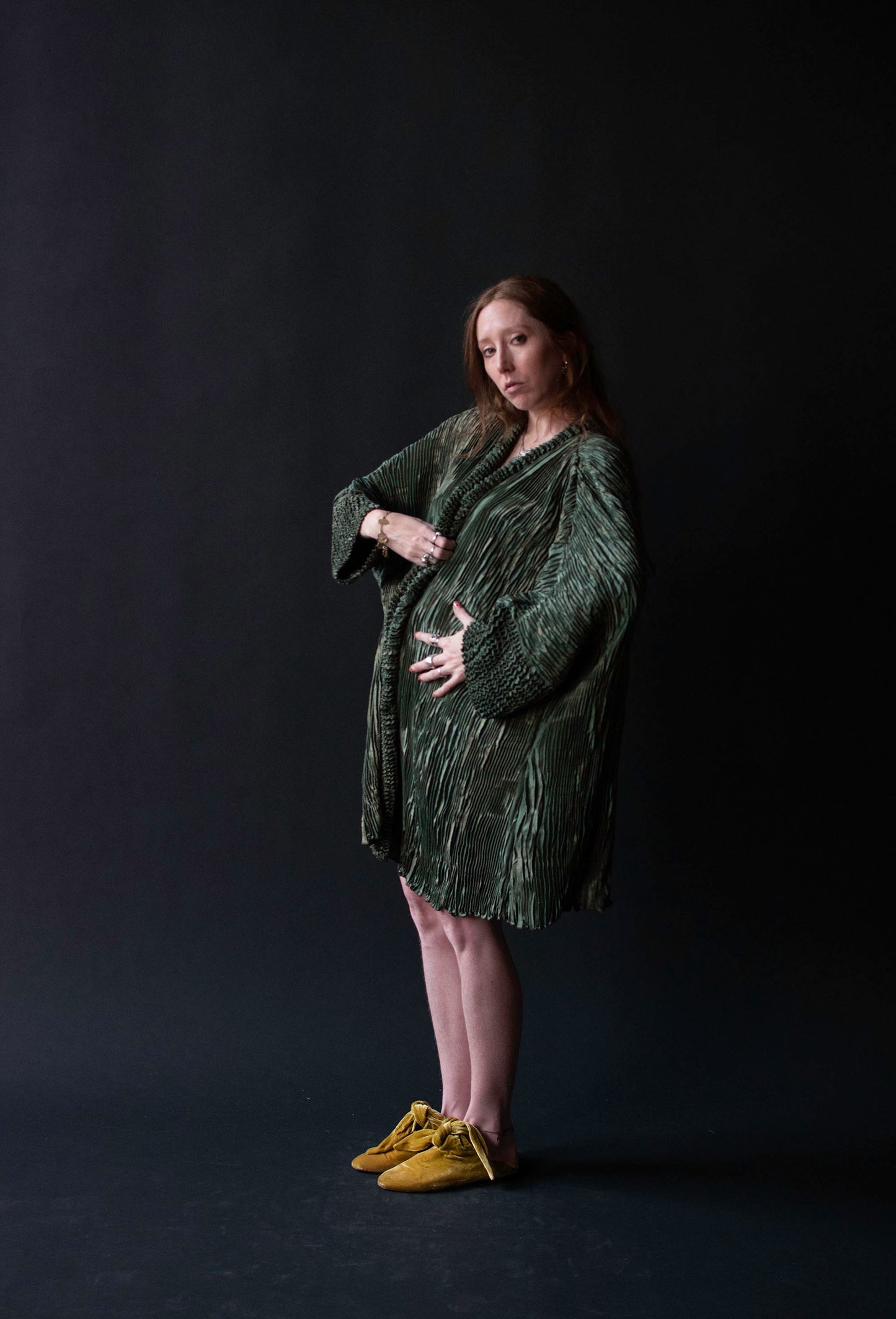Pleated Green Jacket | Justine Limpus Parish