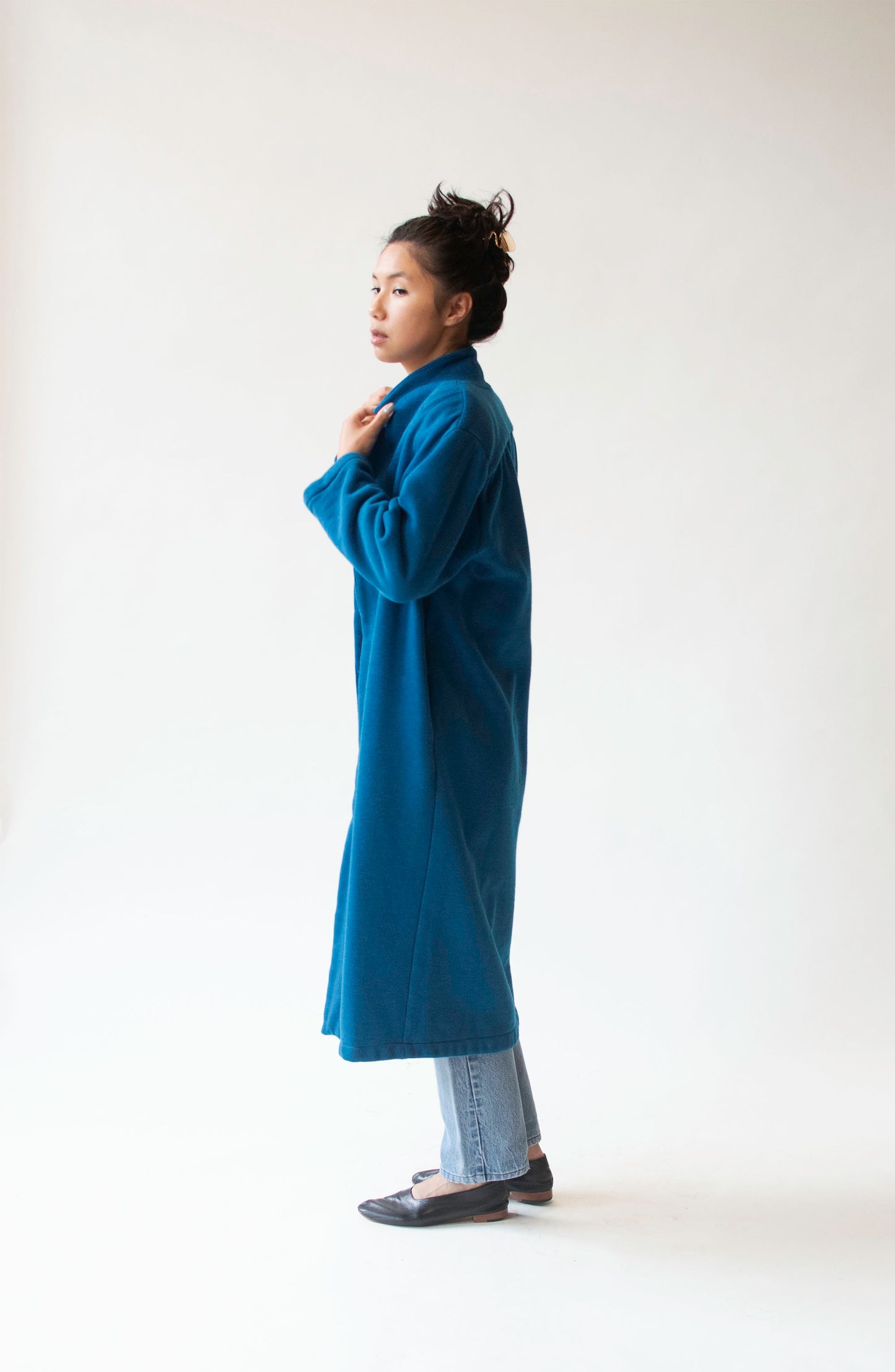 1980s Blue Sweatshirt Coat | Norma Kamali