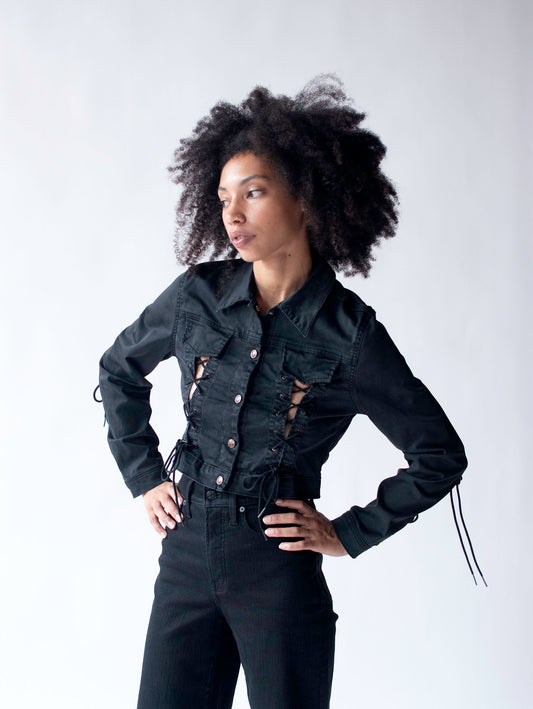 Black Denim Jacket | Todd Oldham Jeans
