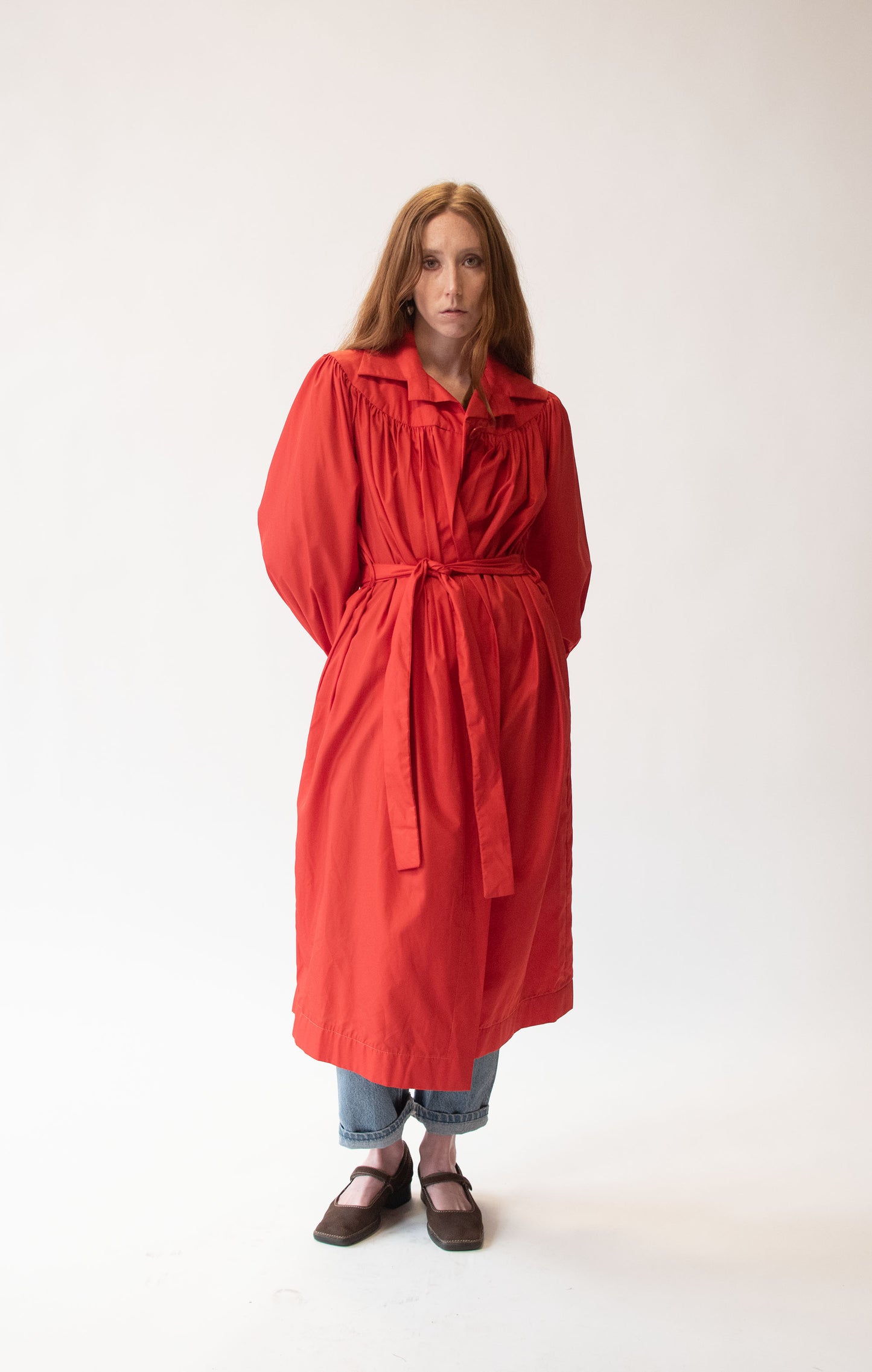 Red Trench Coat | Pauline Trigere