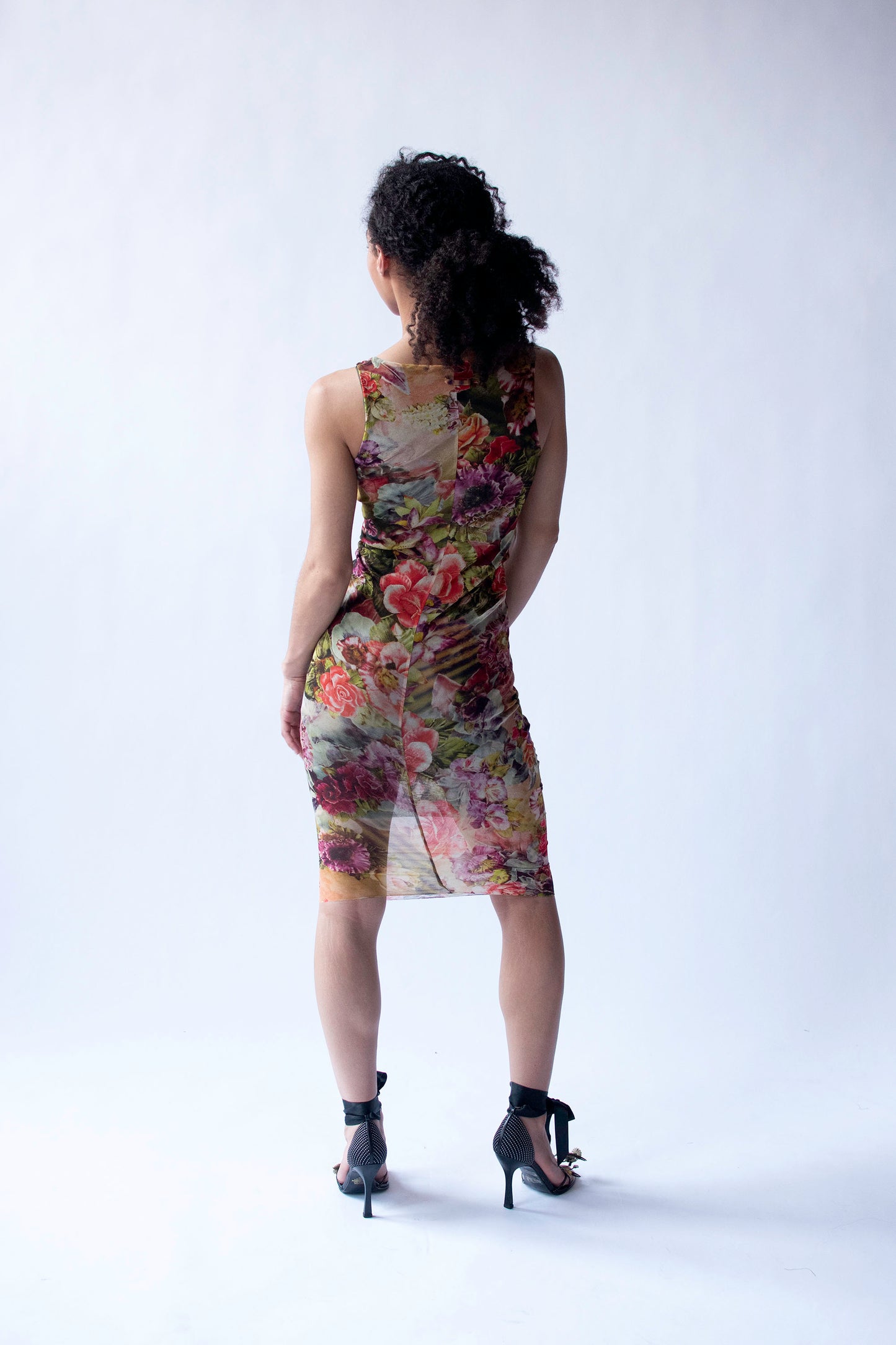 Floral Print Mesh Dress | Jean Paul Gaultier