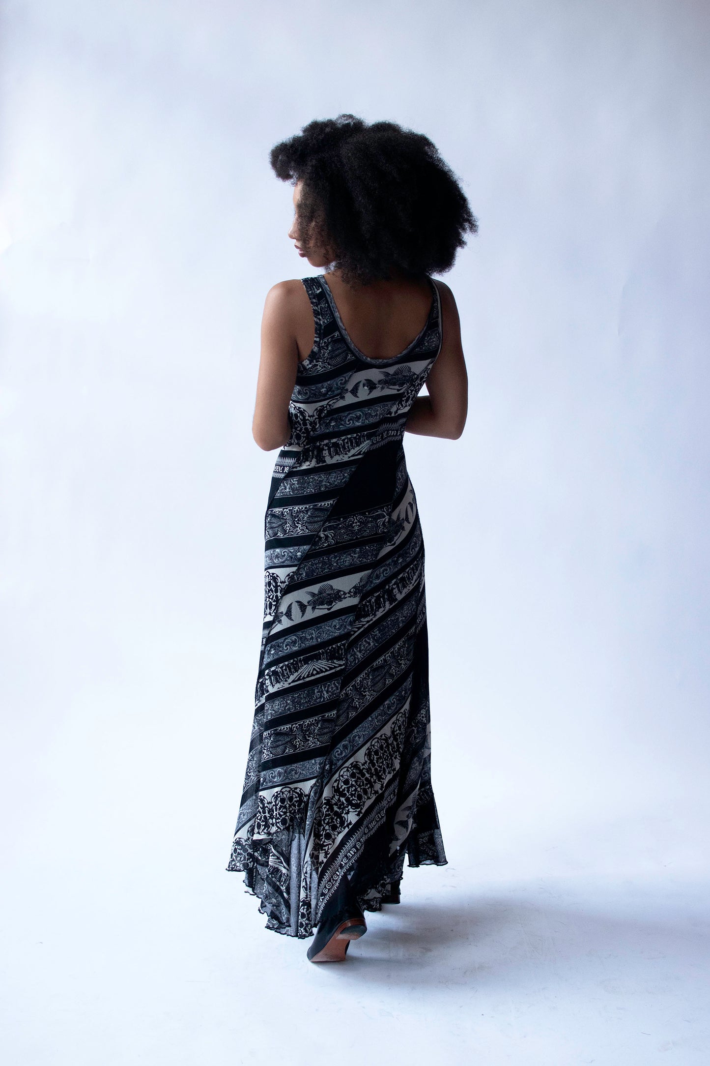 Mixed Print Mesh Dress | Jean Paul Gaultier