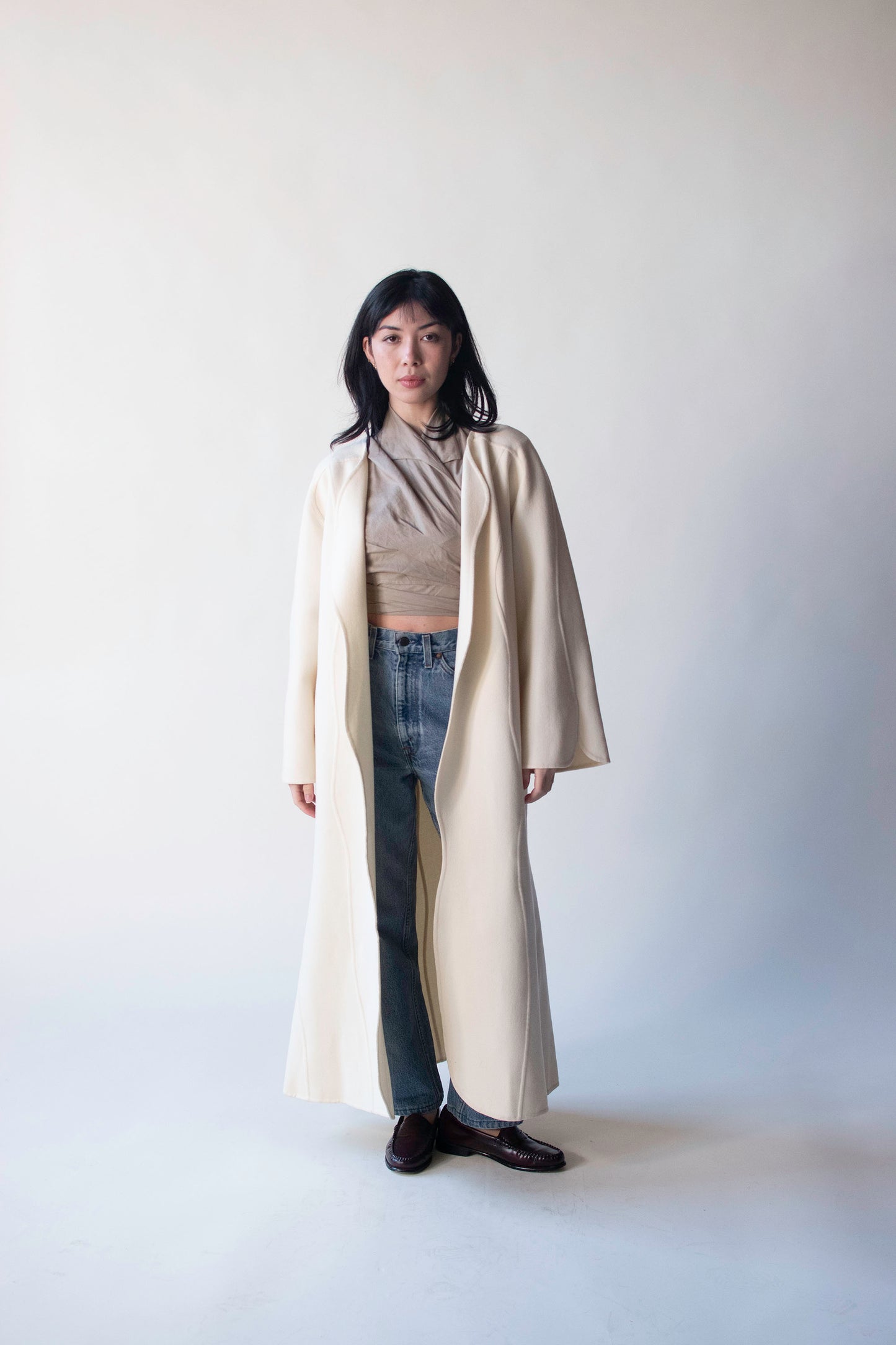 Cream Wool Coat | Laura Biagiotti