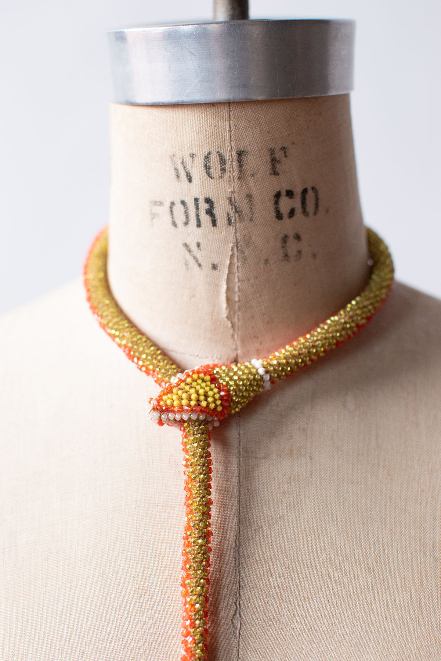 Bead Crochet Snake | Orange Flower