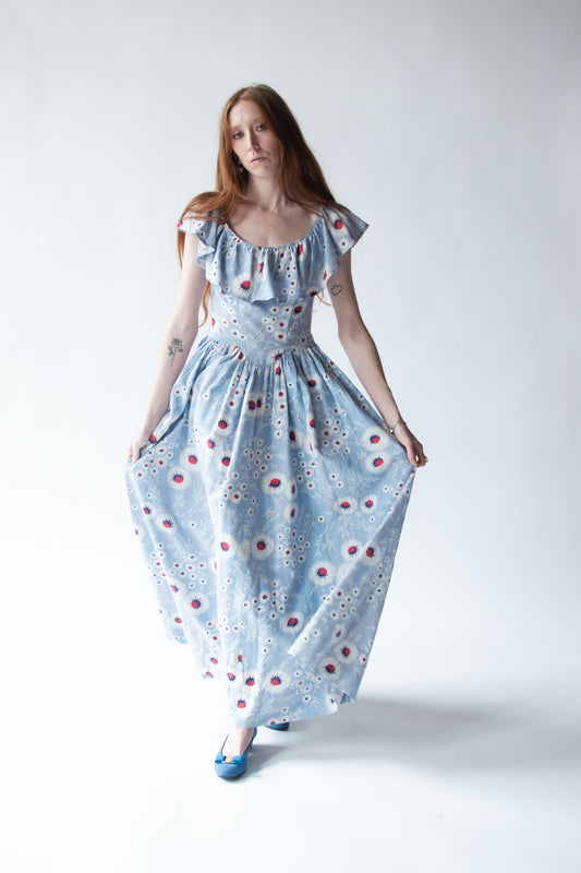 1940s Dandelion Print Sundress