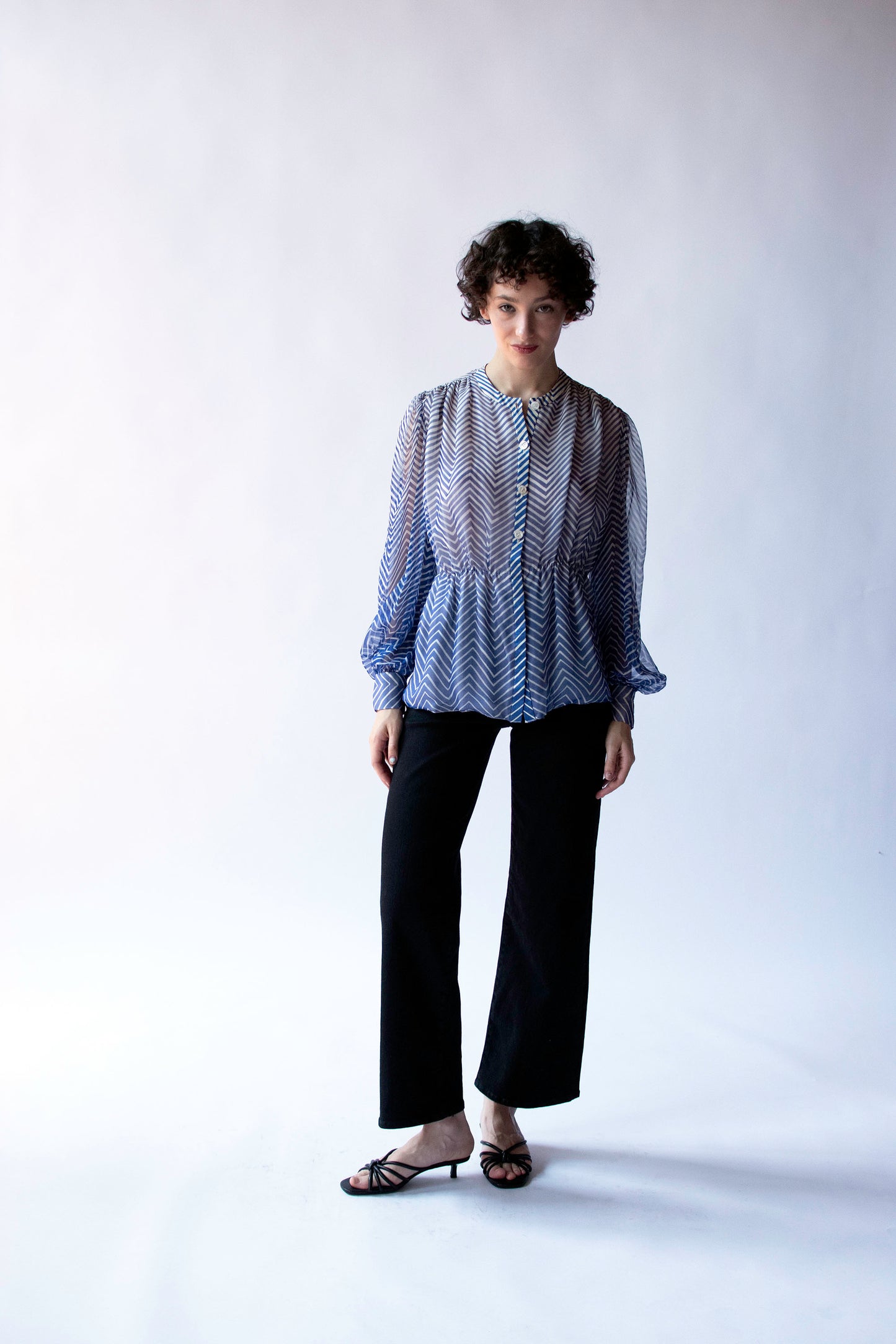 Striped Chiffon Blouse | Valentino Botique
