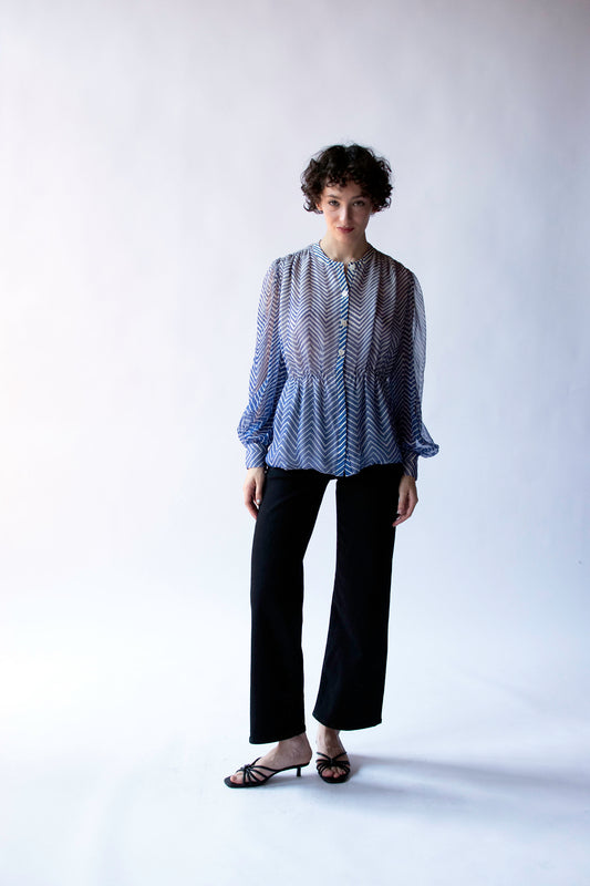 Striped Chiffon Blouse | Valentino Botique