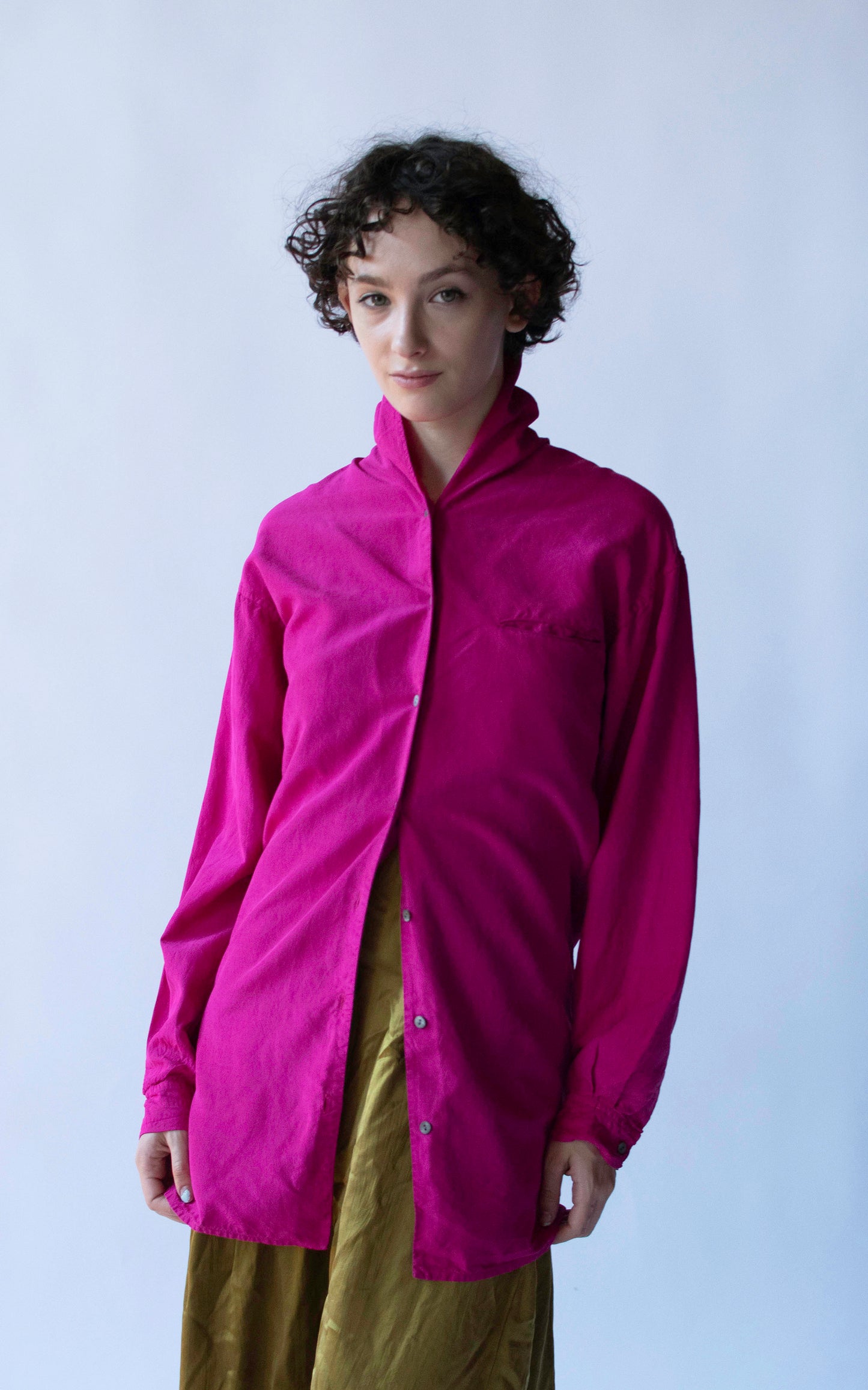 Magenta Button Up | Romeo Gigli