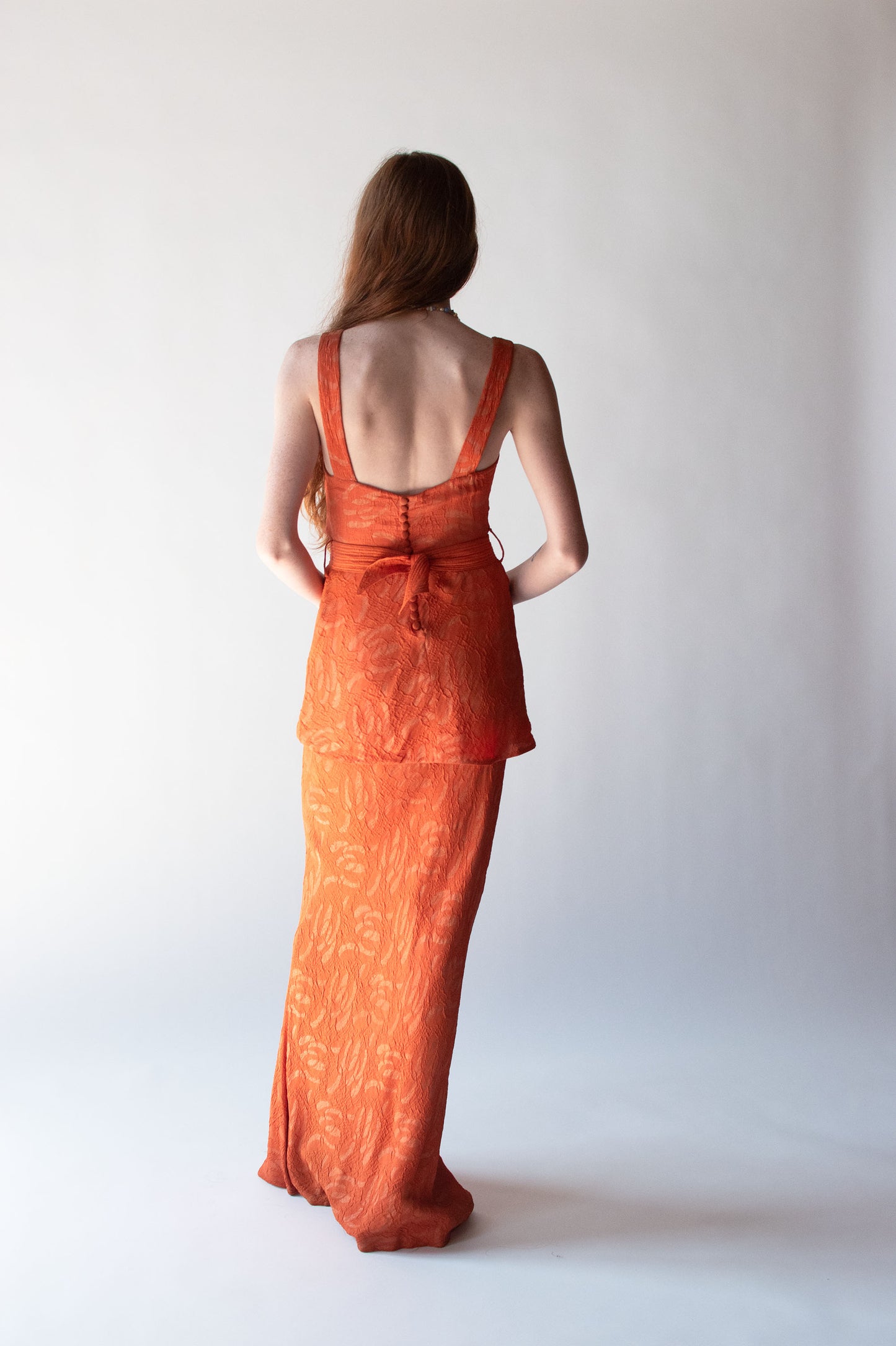 1930s Orange lamé Gown