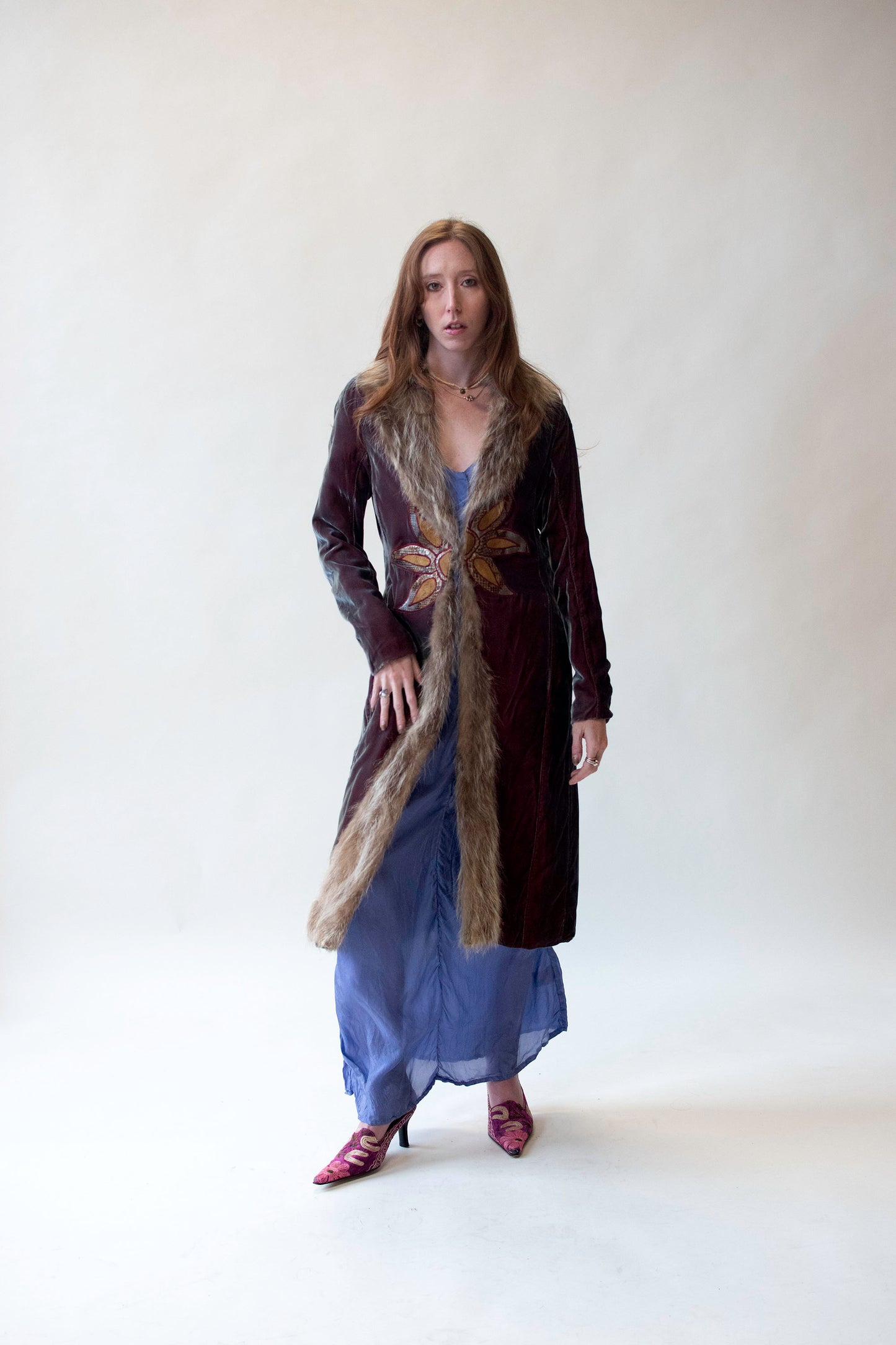 Velvet Coat w/ Fur Trim | Voyage Invest in the Original