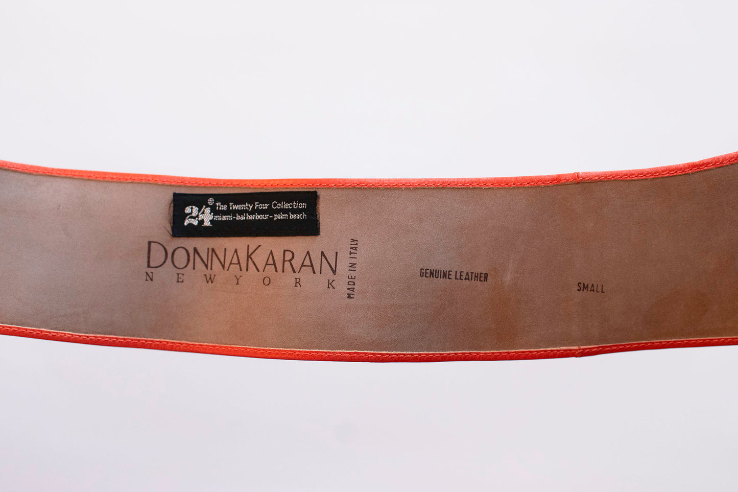 1990s Orange Leather Belt | Donna Karan