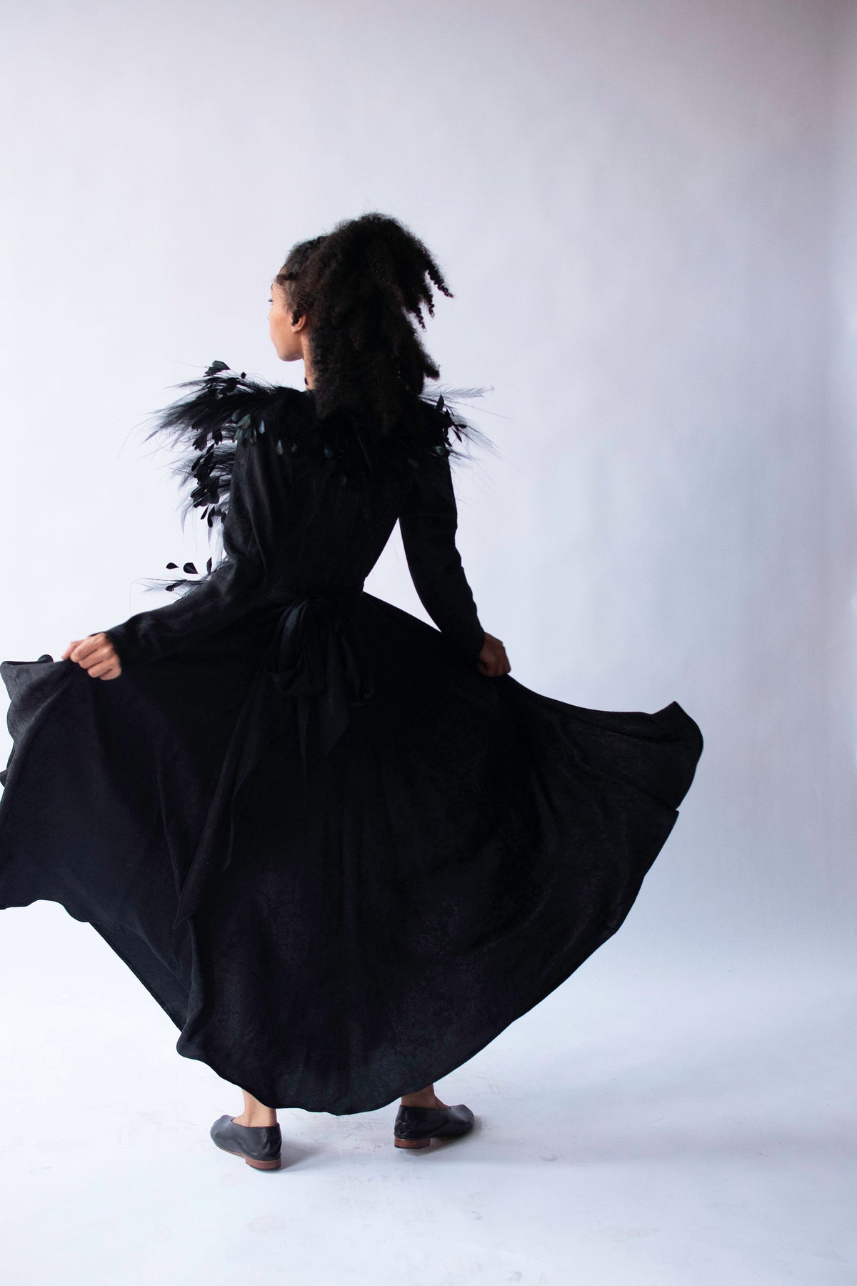 Feather Trim Silk Dress | Nina Ricci