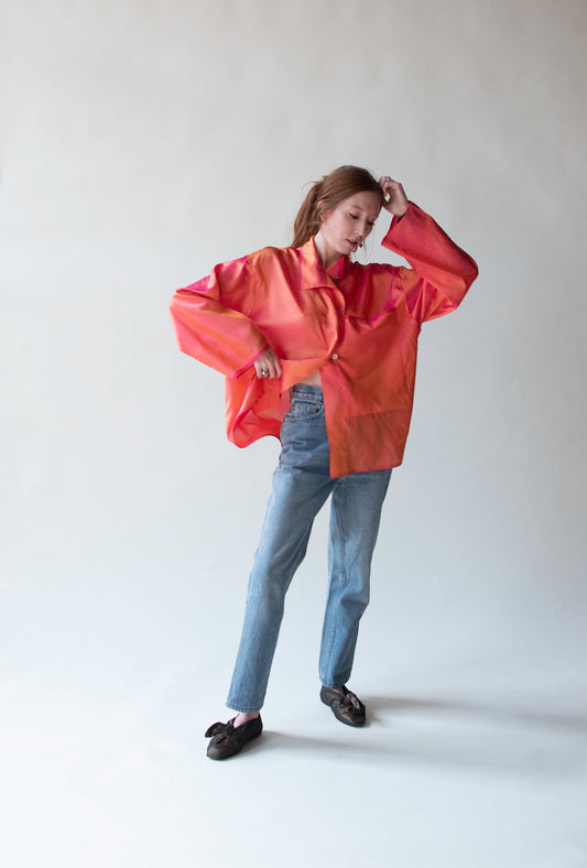 1990s Iridescent Silk Blouse | Michel Leger