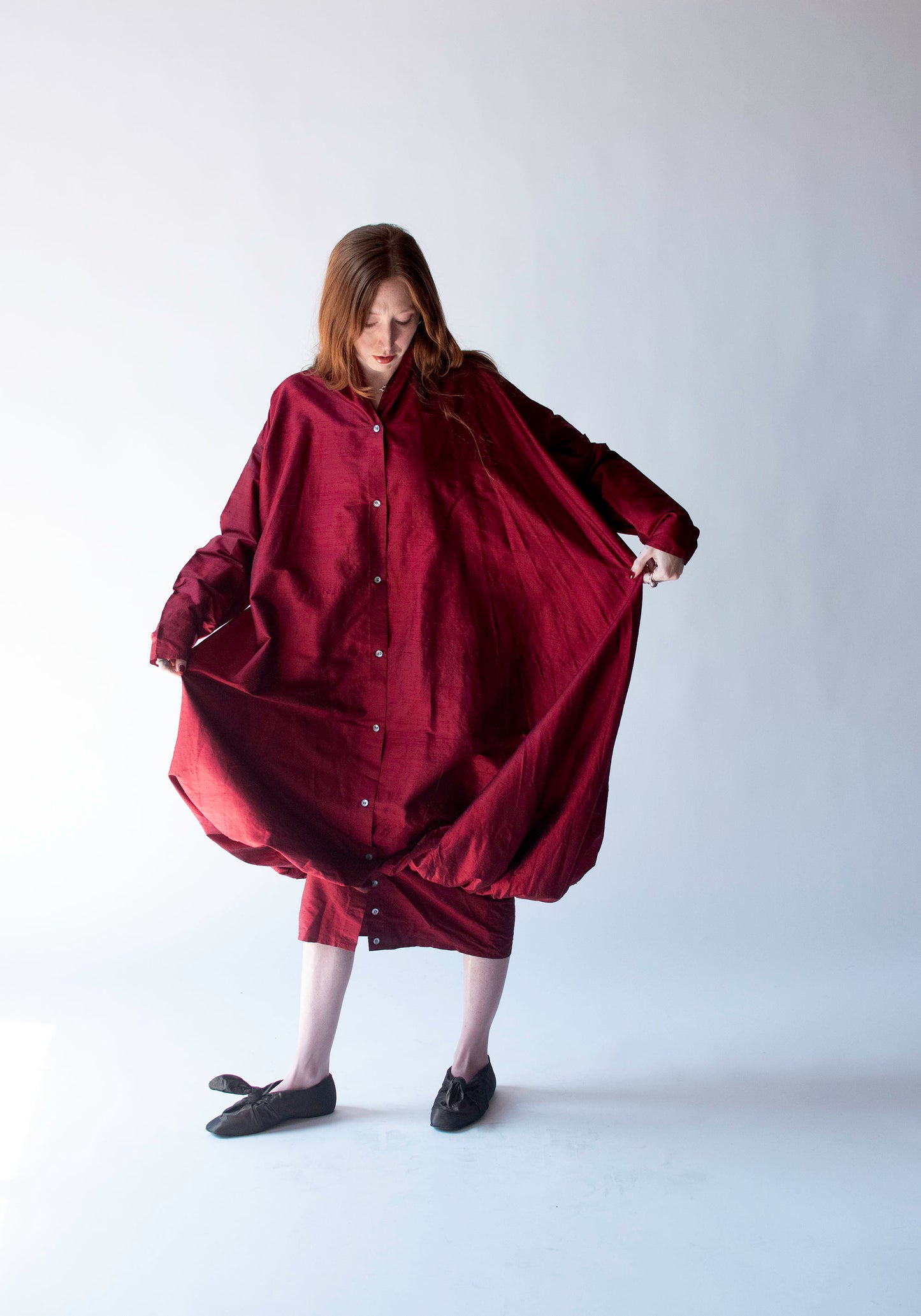 Burgundy Silk Dress | Romeo Gigli for Callaghan