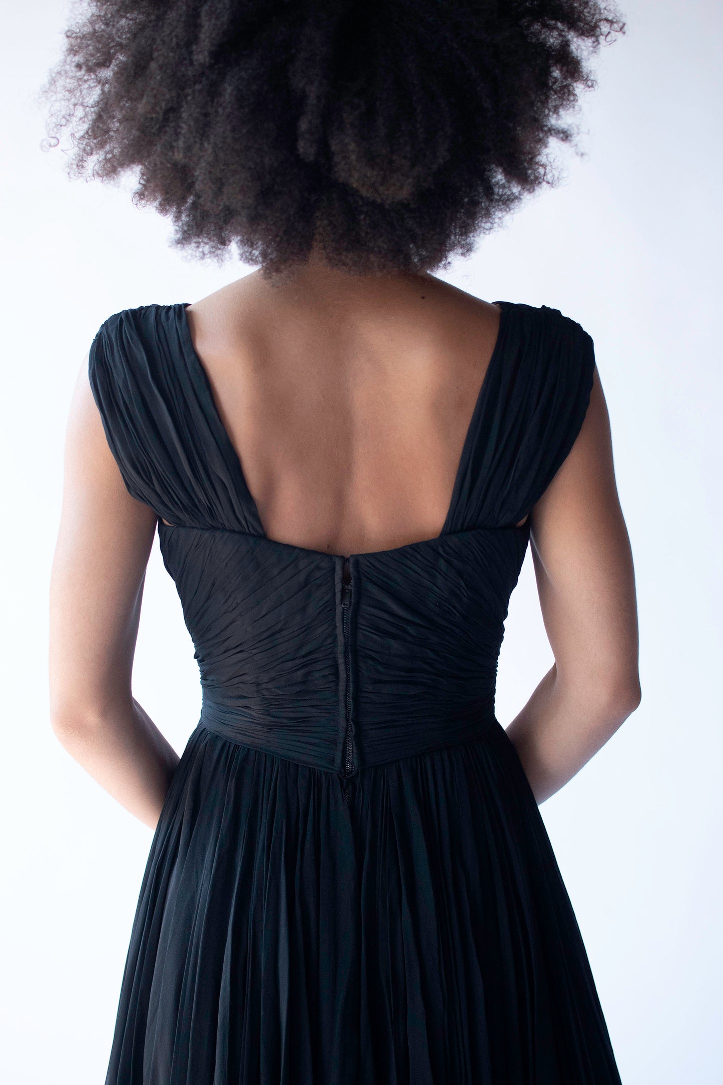 1950s Gathered Chiffon Dress | Nanty