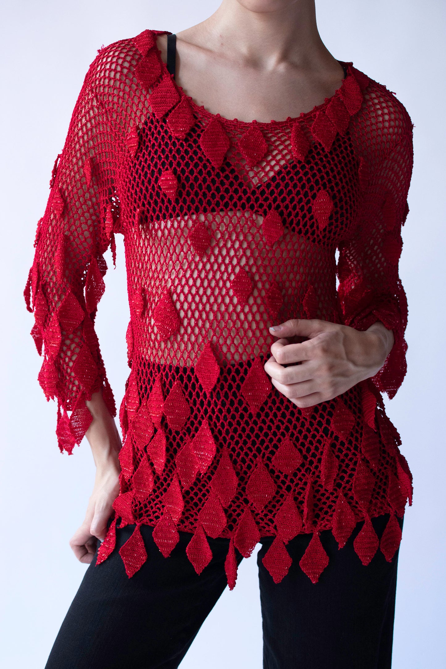 Red Crochet  Leaf Top | Moschino Cheap and Chic