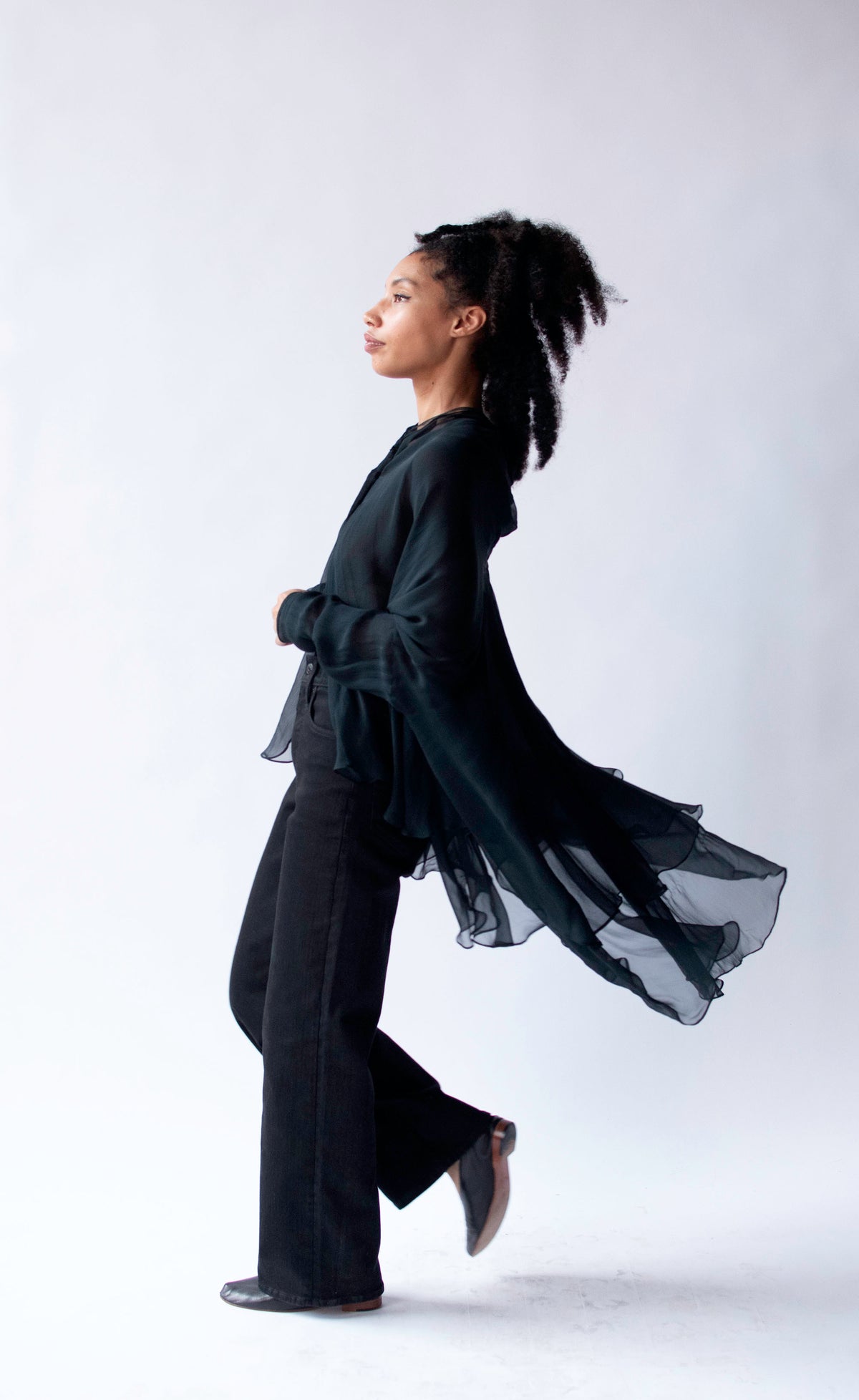1990s Black Chiffon Top | Complice by Dolce & Gabbana
