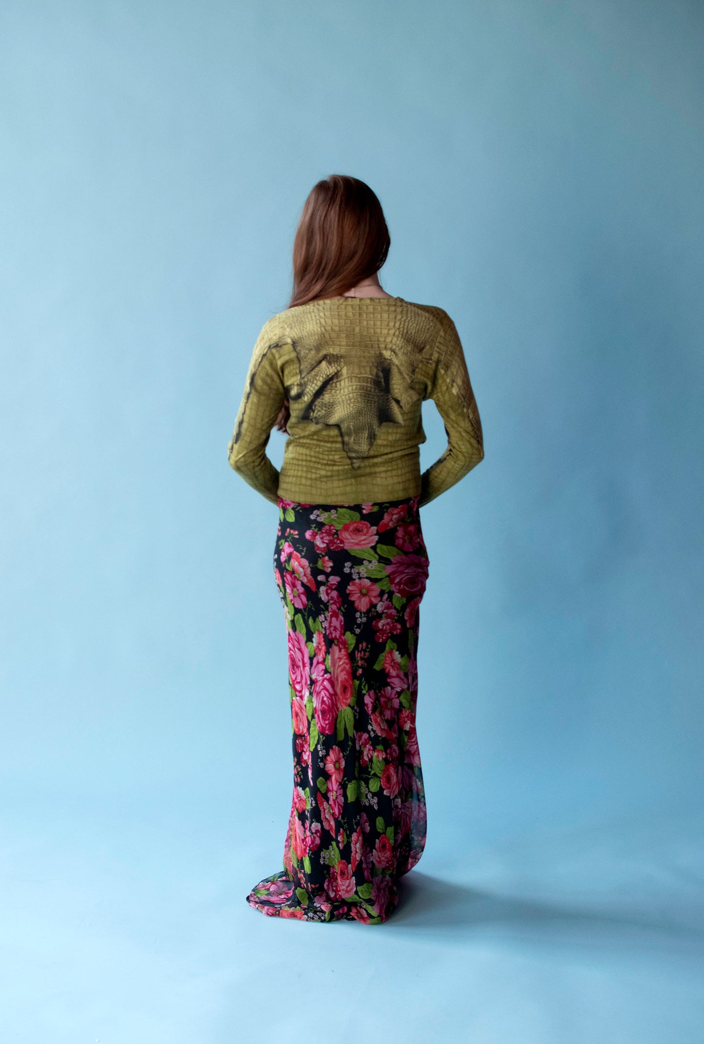 Alligator Print Cashmere Cardigan | John Galliano