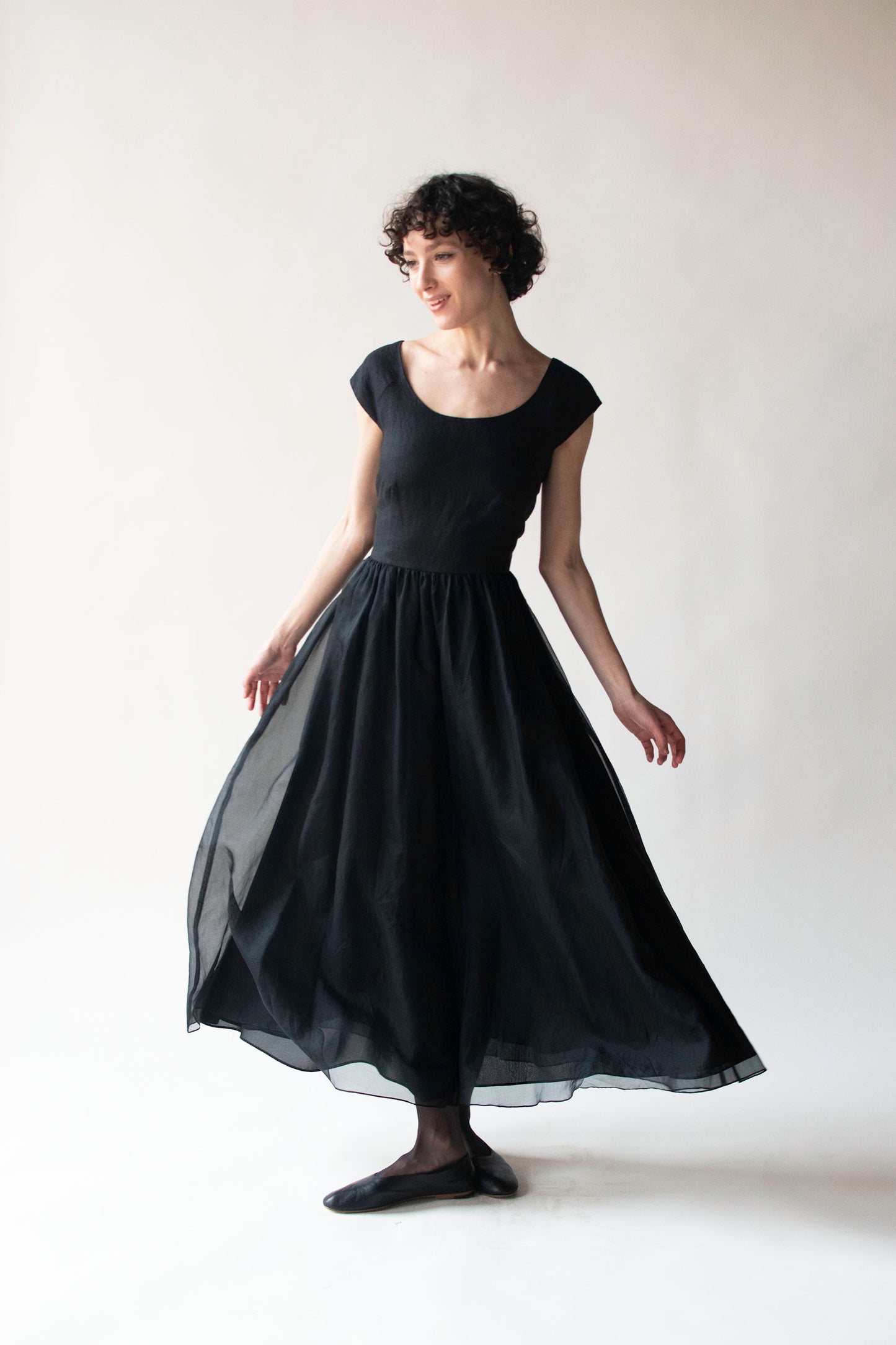 1990s Linen & Organza Dress | Elizabeth Wayman