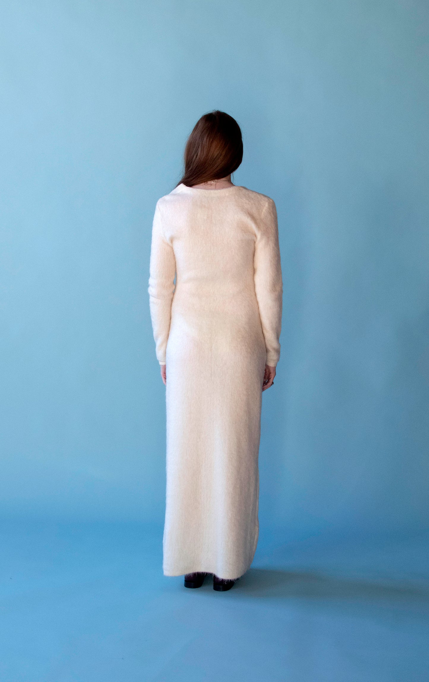 Cream Fuzzy Knit Dress| Marina Spadafora