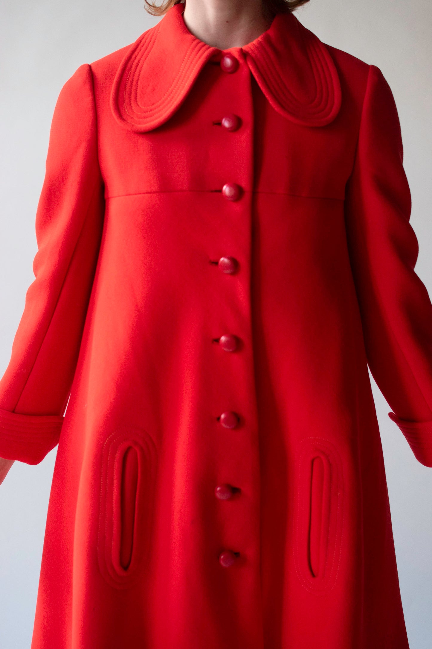 1960s Vibrant Red Coat | Pierre Cardin