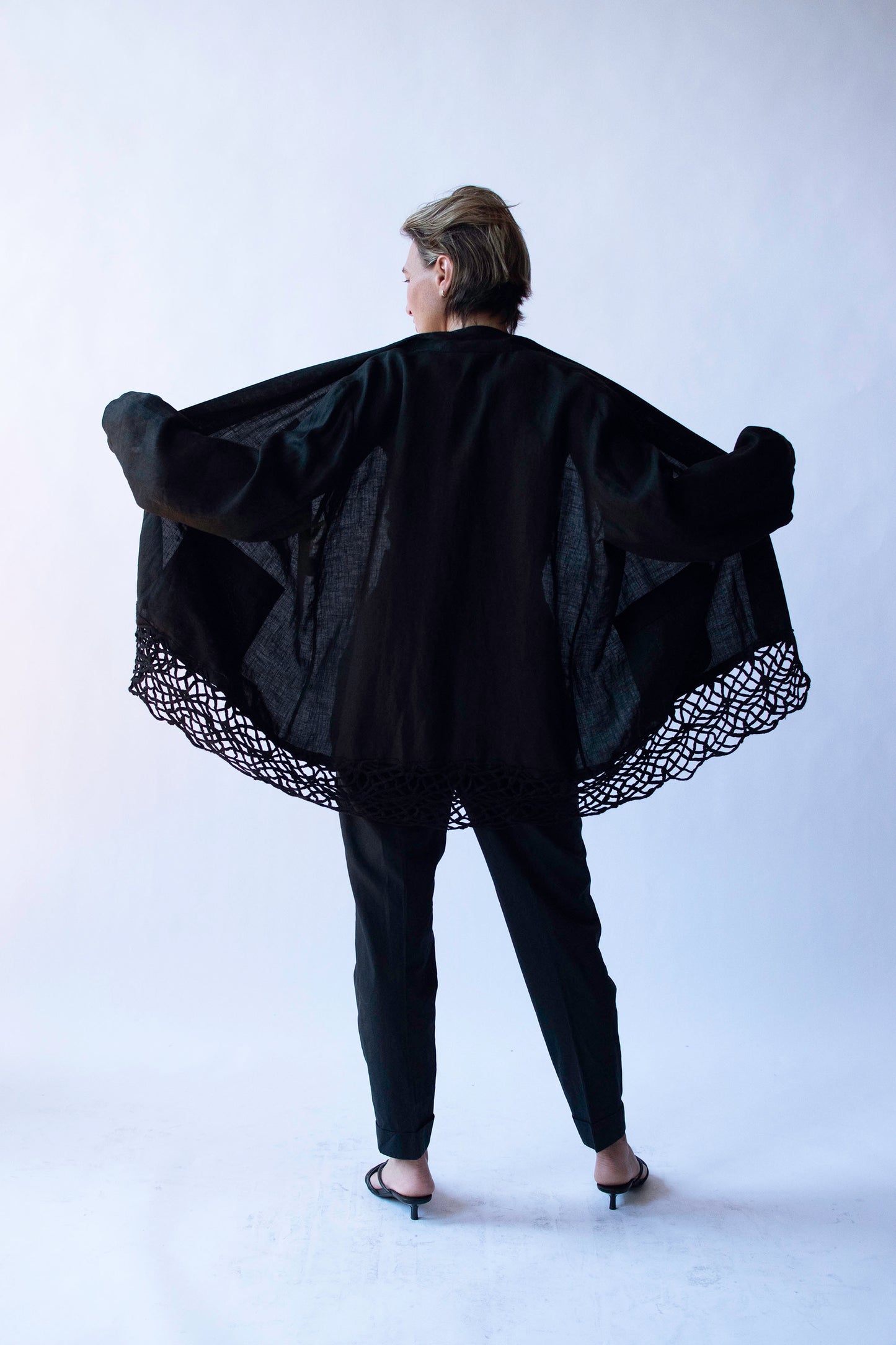 Black Linen Jacket | Romeo Gigli 1994