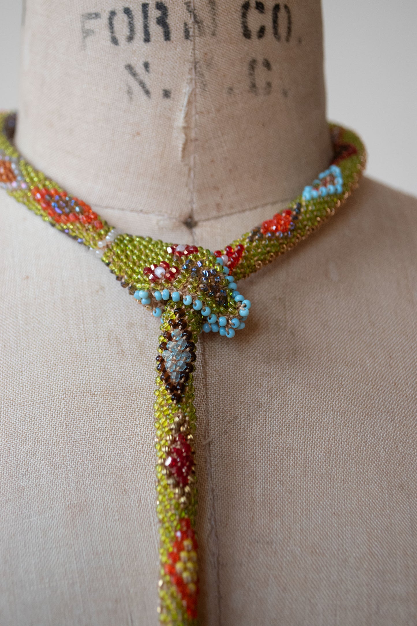 Bead Crochet Snake | Chartreuse