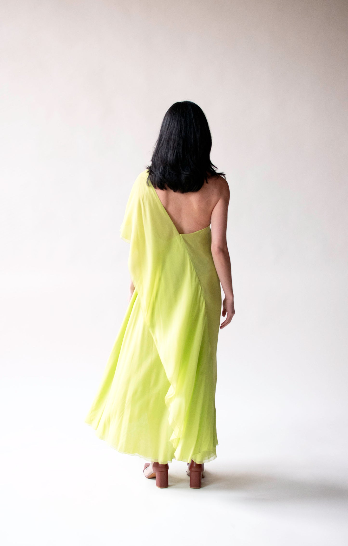 1970s Slime Green Chiffon Dress | Holly Harp