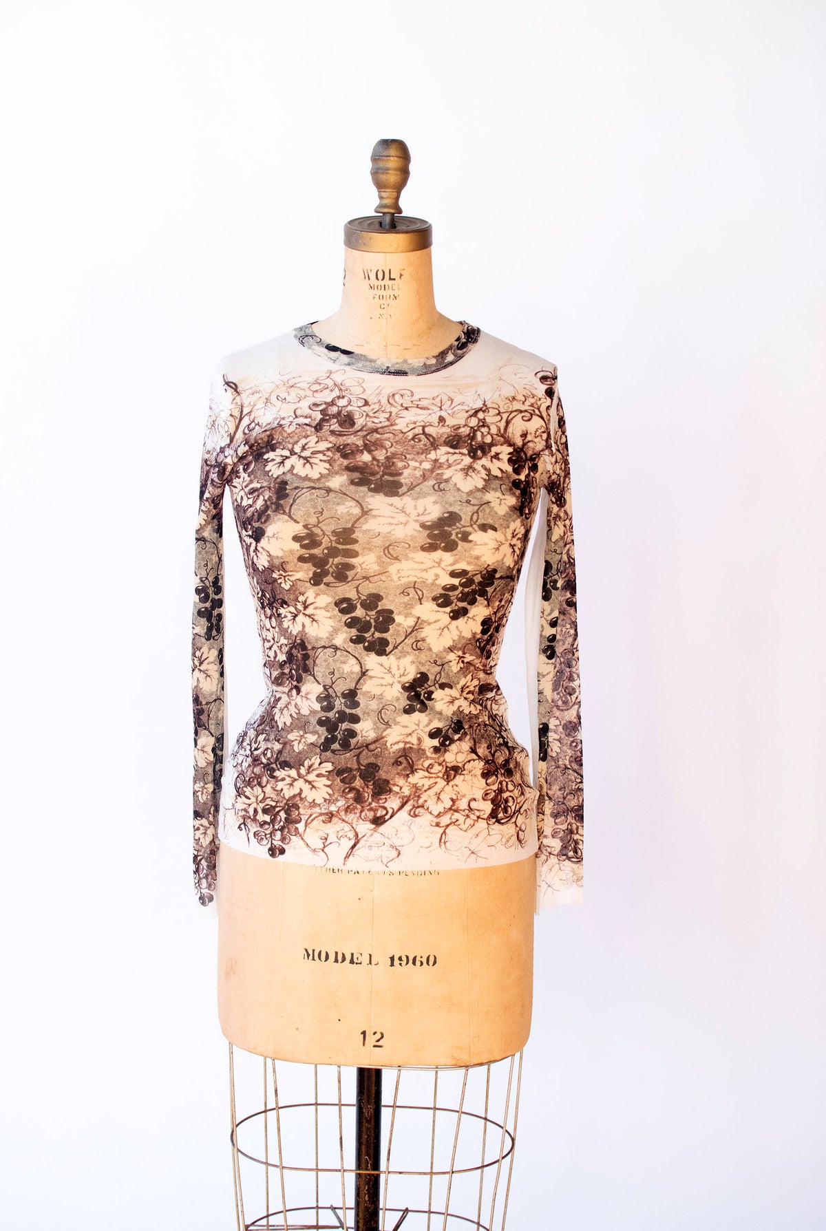 Grape Print Mesh Top | Jean Paul Gaultier Classique