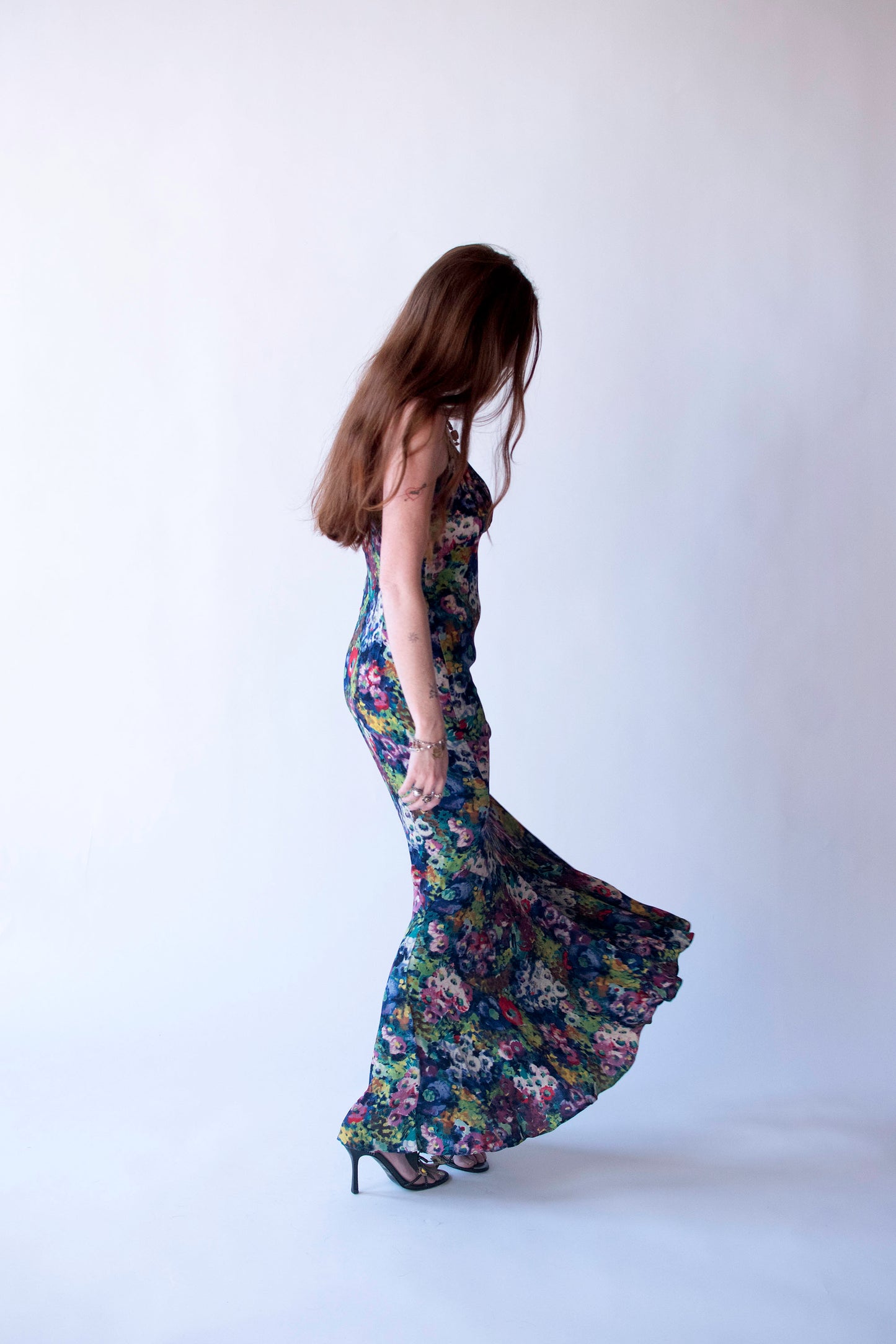 1930s Watercolor Floral Dress