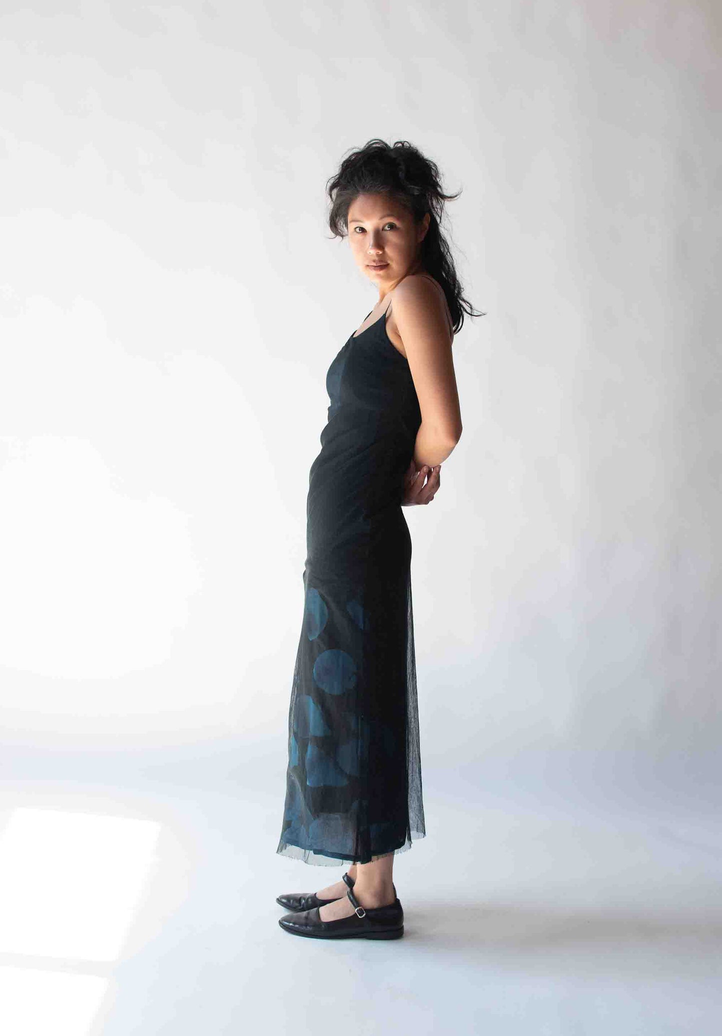 1990s Blue Rose Print Dress | Moschino Cheap & Chic