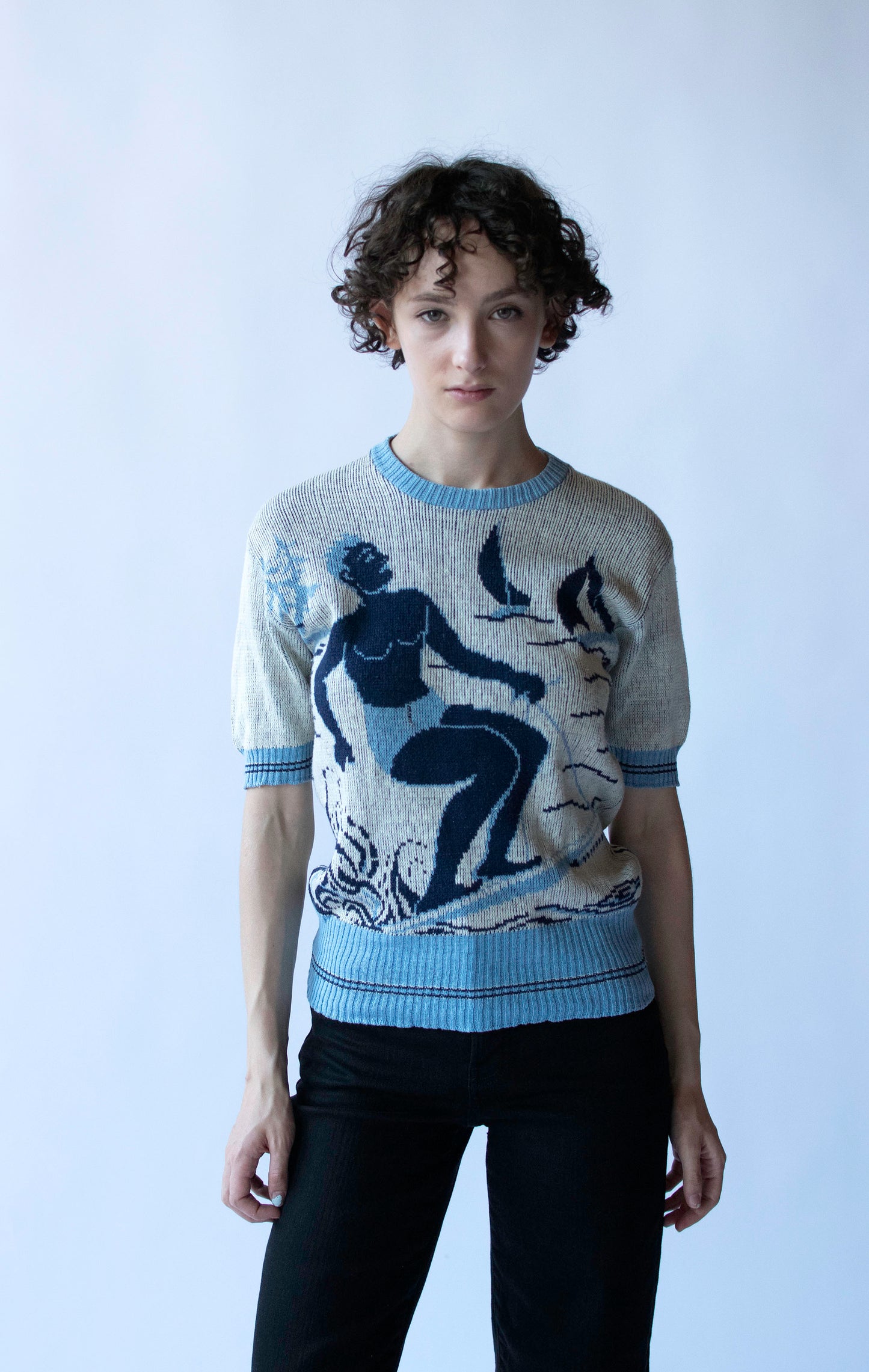 1940s Surfer Novelty Knit Top
