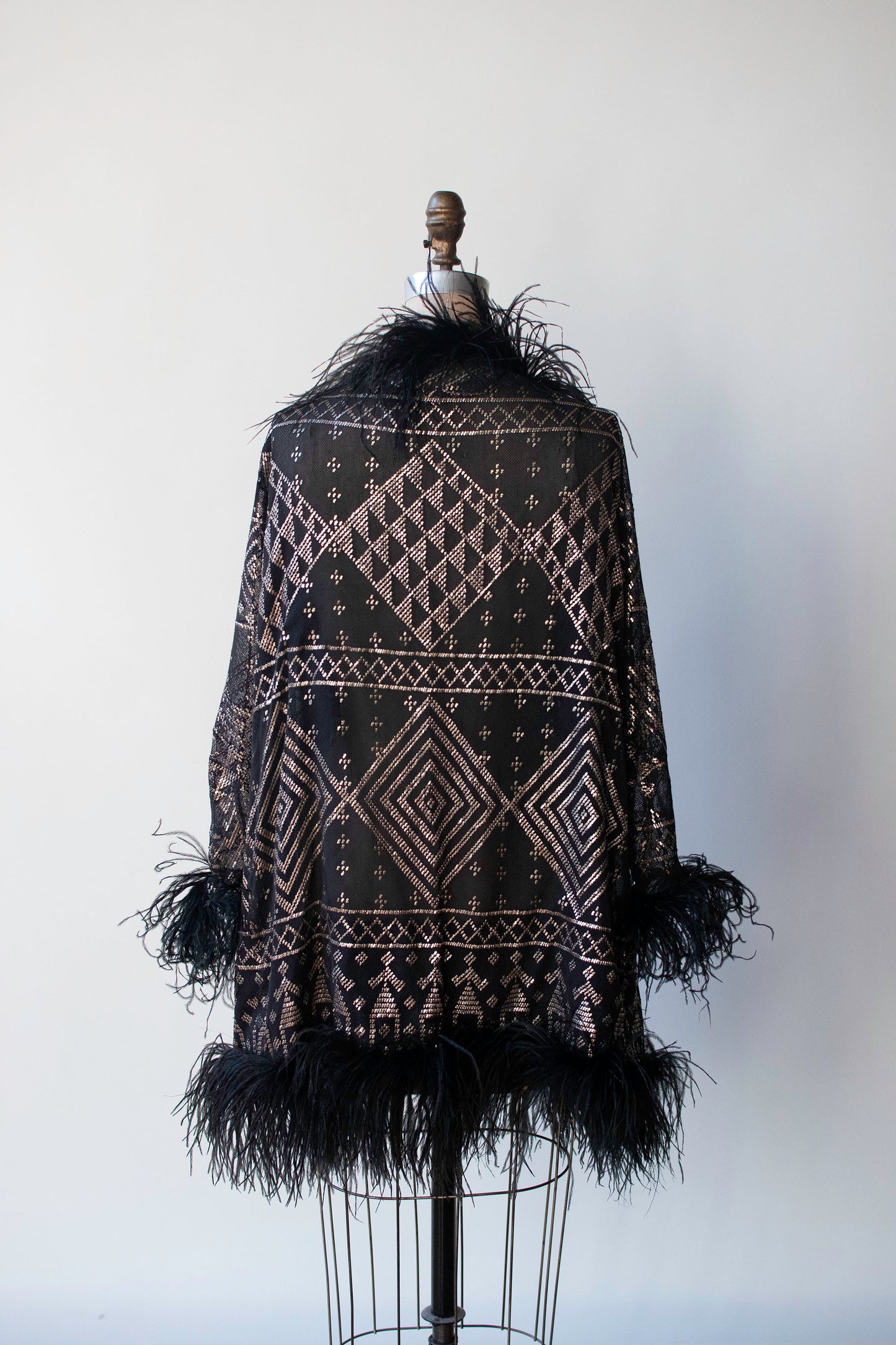 Assuit Jacket with Feather Trim